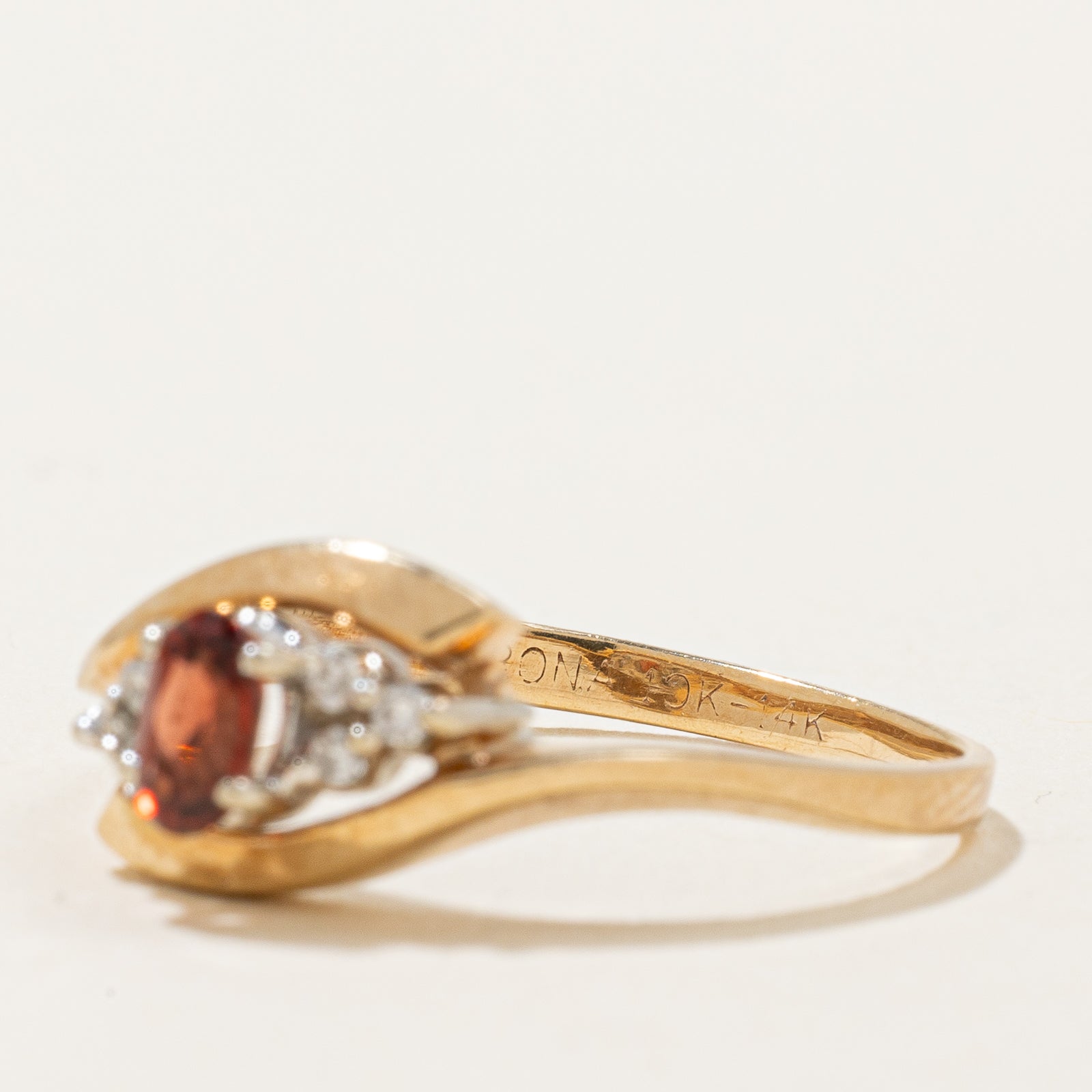 Garnet & Diamond Ring - 0.25ct Garnet with 0.04ctw Diamond Accents - Size 7.75 - Elegant Birthstone Jewelry for Women - Perfect for Anniversary, Valentine's Day & Special Occasion Gifts