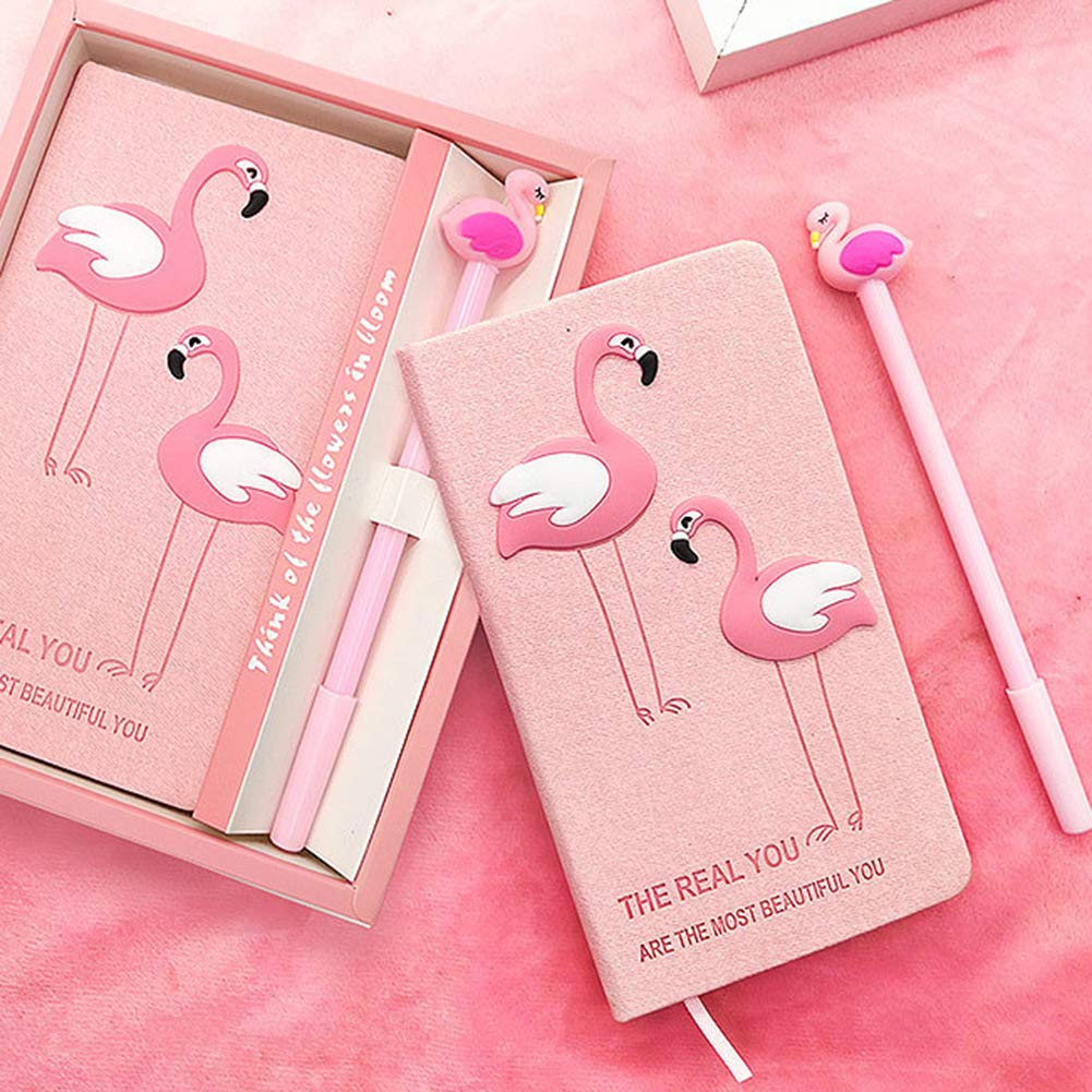 Flamingo Notebook & Pen Set - Pink Diary for School, Office, Gifts