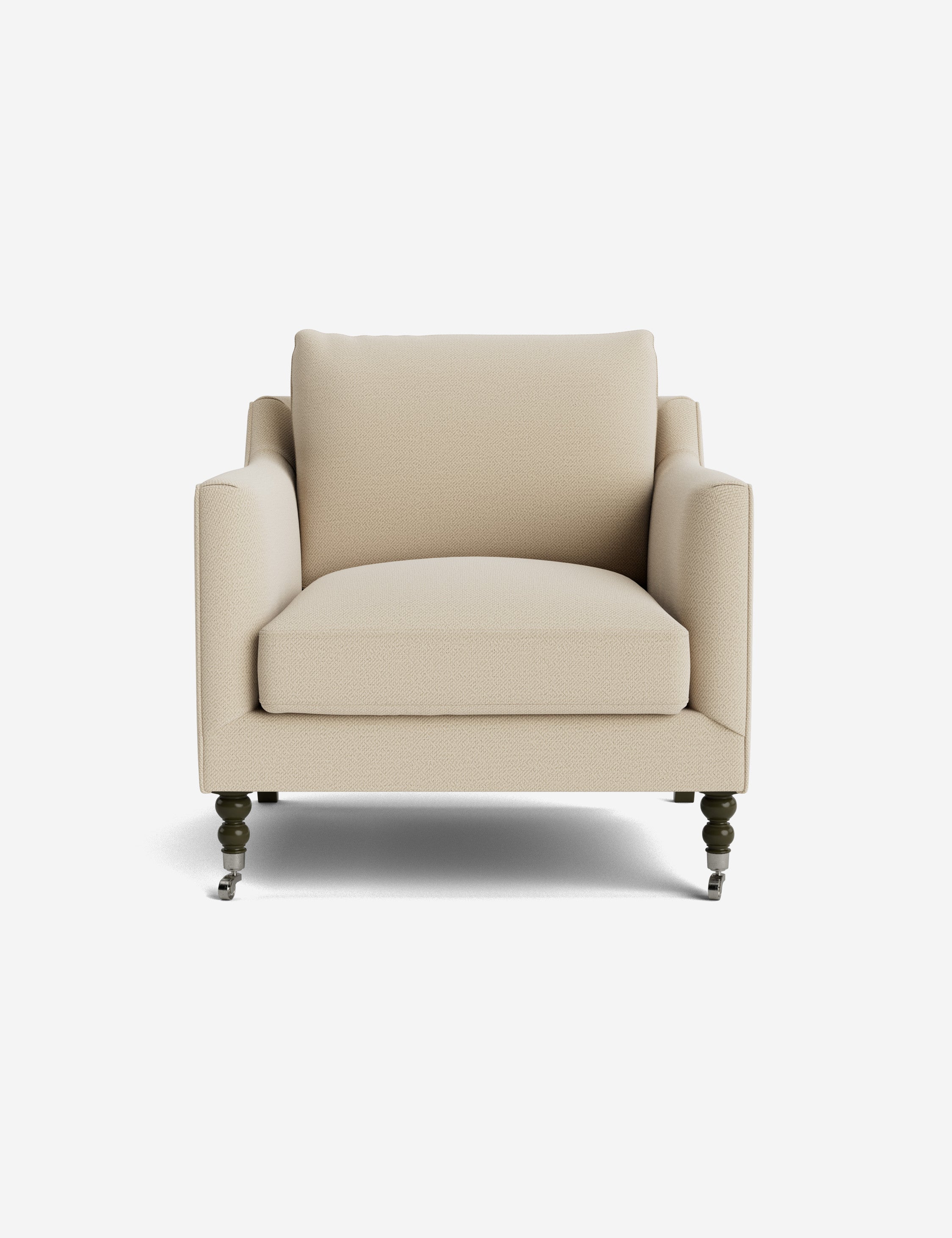 Fabienne Accent Chair - Modern Upholstered Lounge Chair for Living Room, Bedroom & Office - Comfortable Reading Chair with Sturdy Wooden Legs