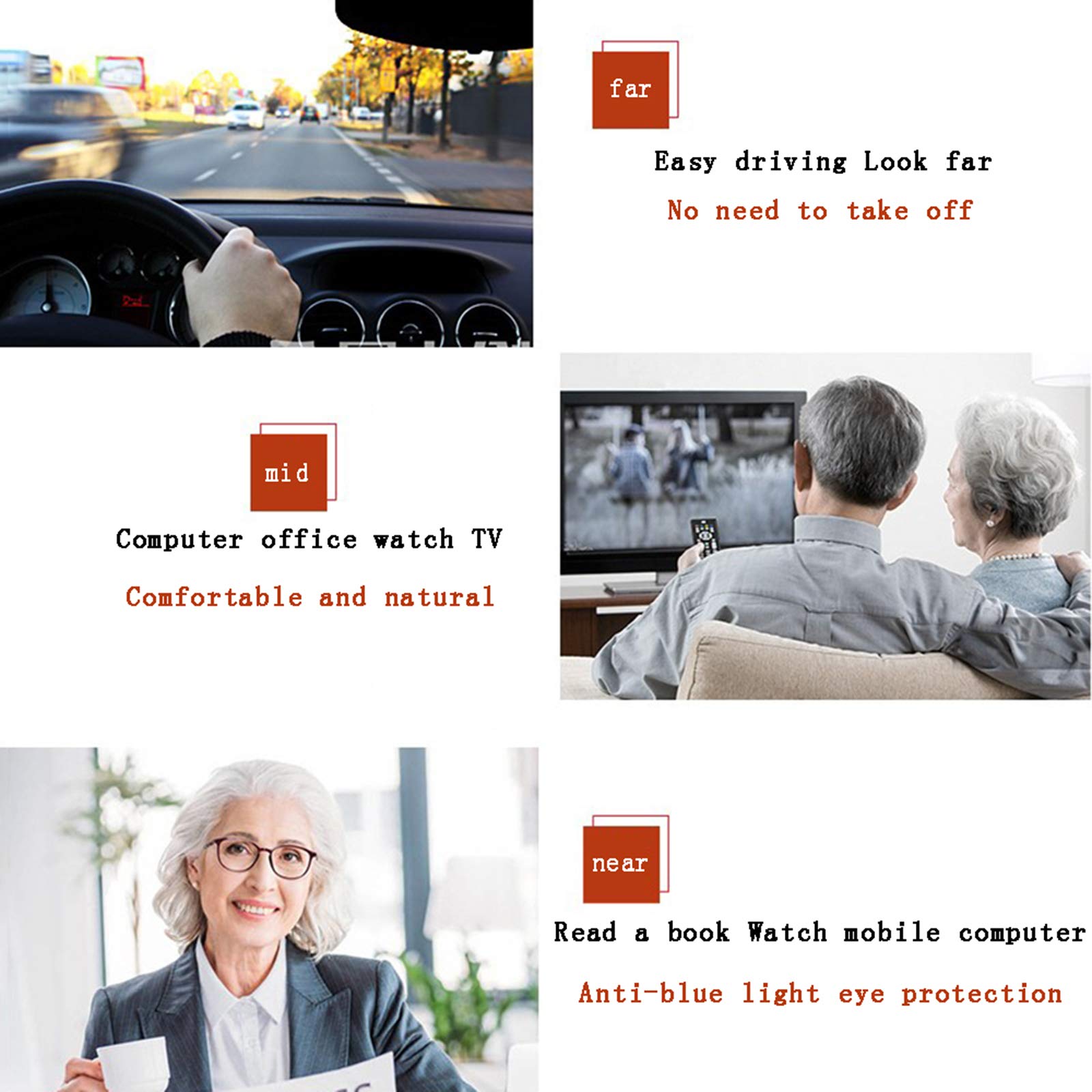 Blue Light Blocking Reading Glasses for Women - Anti-Fatigue Computer Glasses with HD Smart Zoom (A +3.0) - Perfect for Gaming, Reading & Screen Use