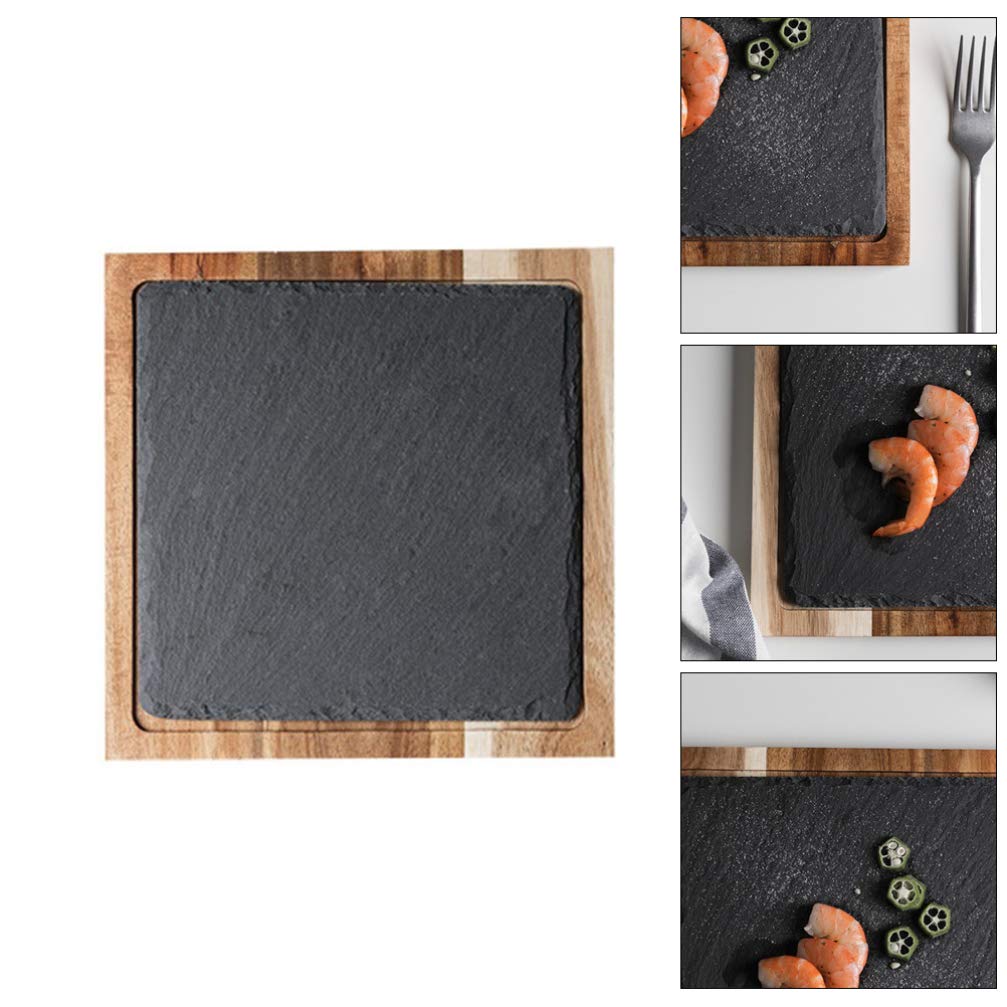 Hemoton Solid Wood Serving Tray - Western & Japanese Cuisine Snack Plate for Appetizers, Cheese, Charcuterie - Perfect for Dinner Parties, Picnics, and Home Decor