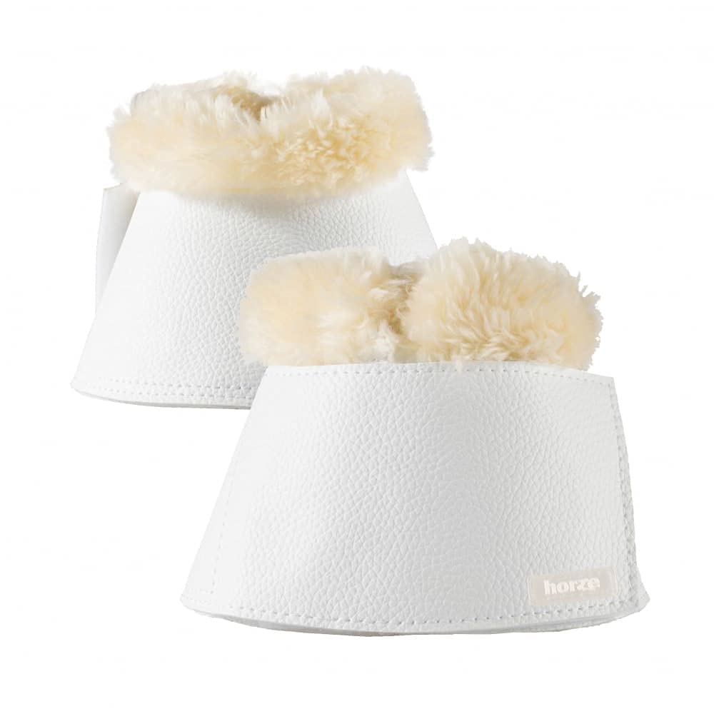 Horze Signature Bell Boots for Horses - White XL - Durable & Protective Horse Boots for Riding, Training & Show Jumping