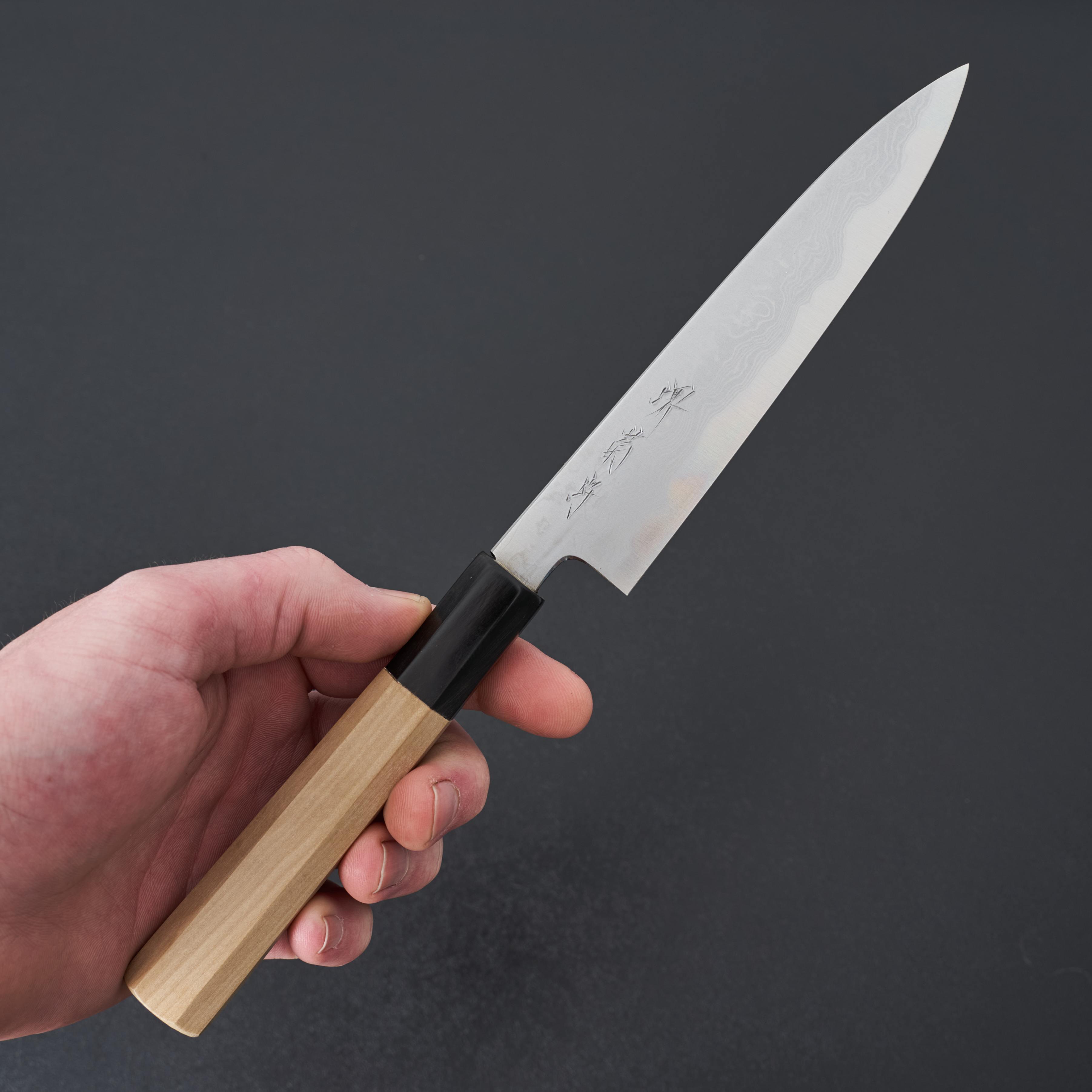 Kikumori Blue #1 Damascus Petty Knife 150mm (6 Inch) - Premium Japanese Kitchen Knife for Slicing, Peeling & Precision Cutting - Perfect for Chefs & Home Cooking