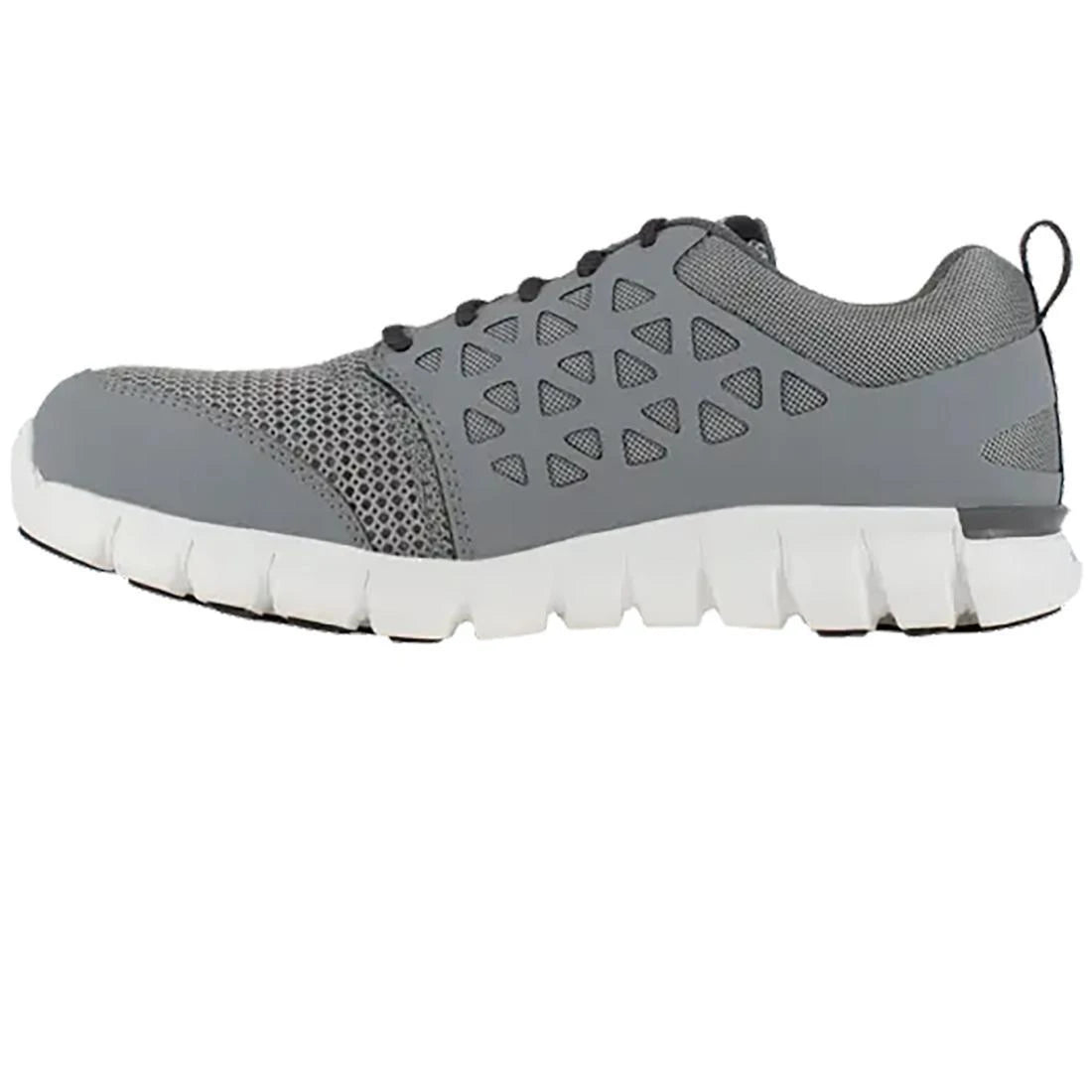 Sublite Cushion Alloy Toe Athletic Work Shoes for Men - Lightweight Safety Shoes with Shock Absorption, Slip Resistant & Comfortable Grey Work Sneakers - Perfect for Construction, Warehouse & Industrial Work