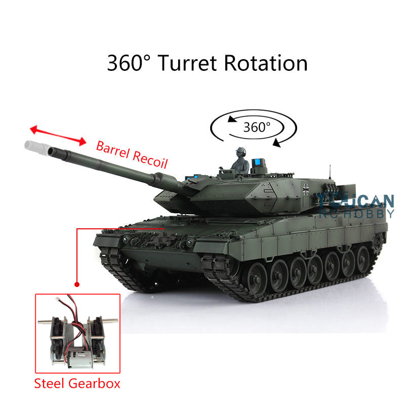 Heng Long 1/16 Scale Leopard 2A6 RC Military Tank - TK7.0 FPV Model with Steel Gearbox, Barrel Recoil & Rotating Turret | Radio Controlled Toy Tank for Adults & Collectors | Battle Simulation & Outdoor Play