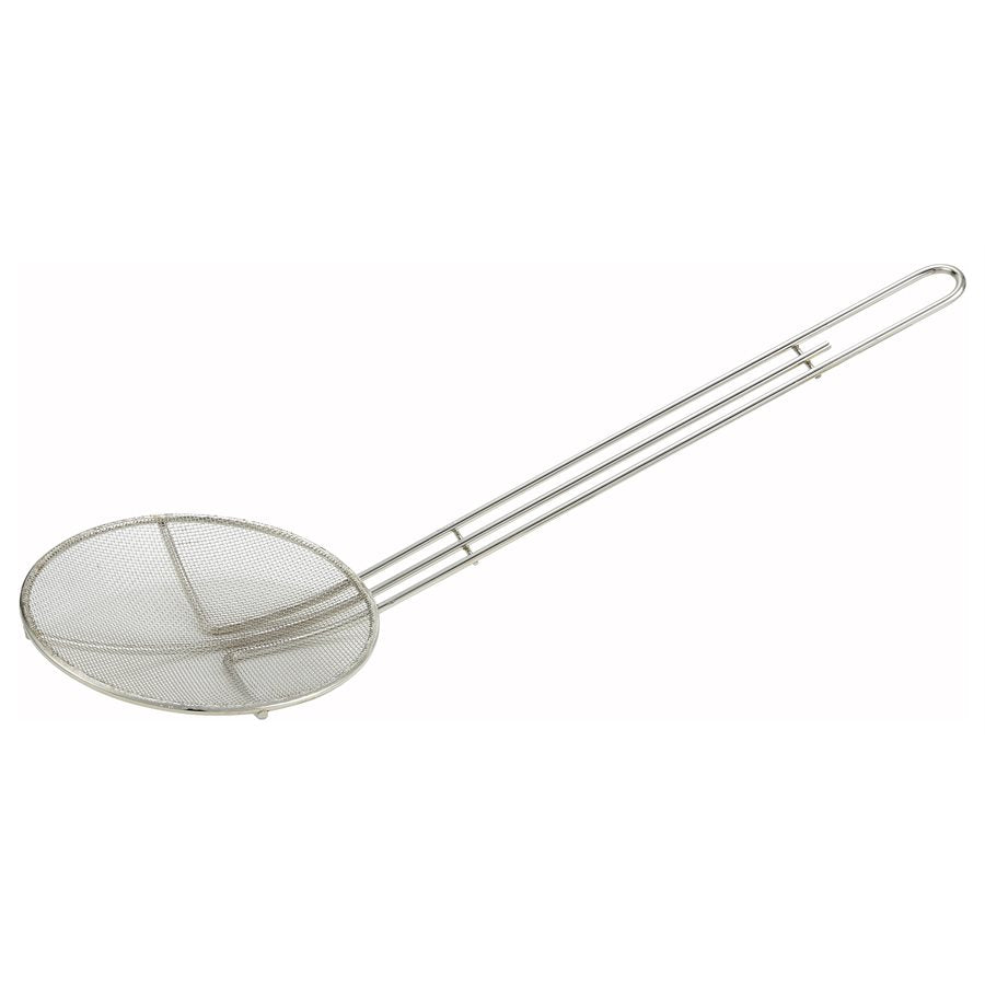 Winco 6.5 Inch Round Fine Mesh Skimmer with 13 Inch Handle - Professional Stainless Steel Kitchen Strainer for Deep Fryers, Stock Pots & Cooking - Perfect for Restaurants, Catering & Home Use