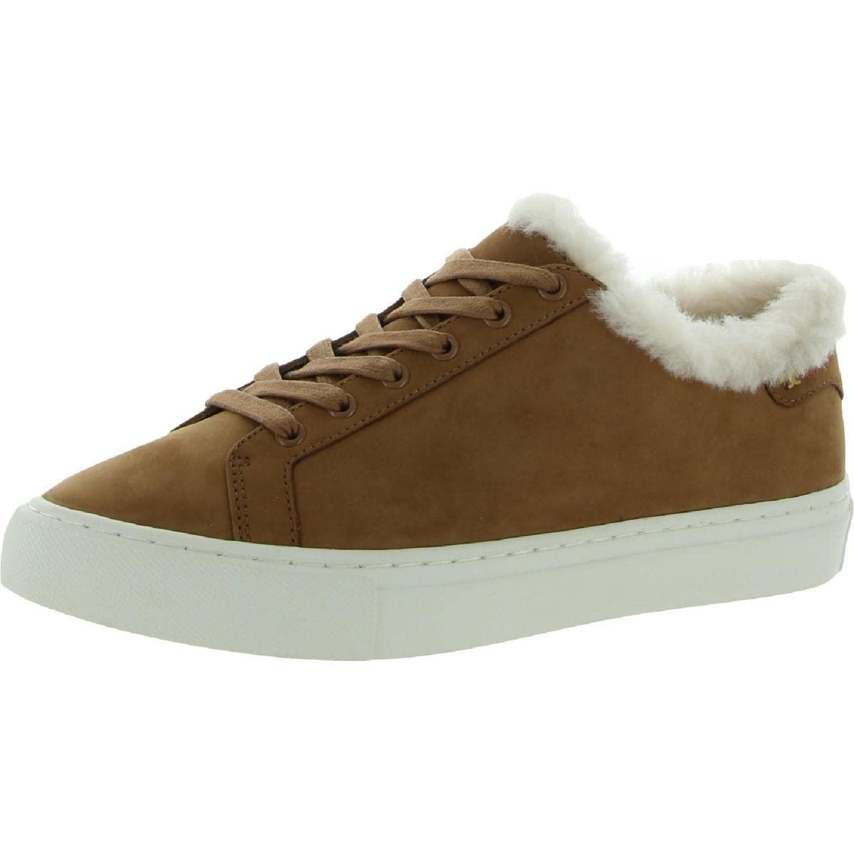 Tory Burch Women's Lawrence Nubuck Shearling-Lined Sneakers - Casual & Fashionable Winter Shoes for Everyday Wear, Work & Travel