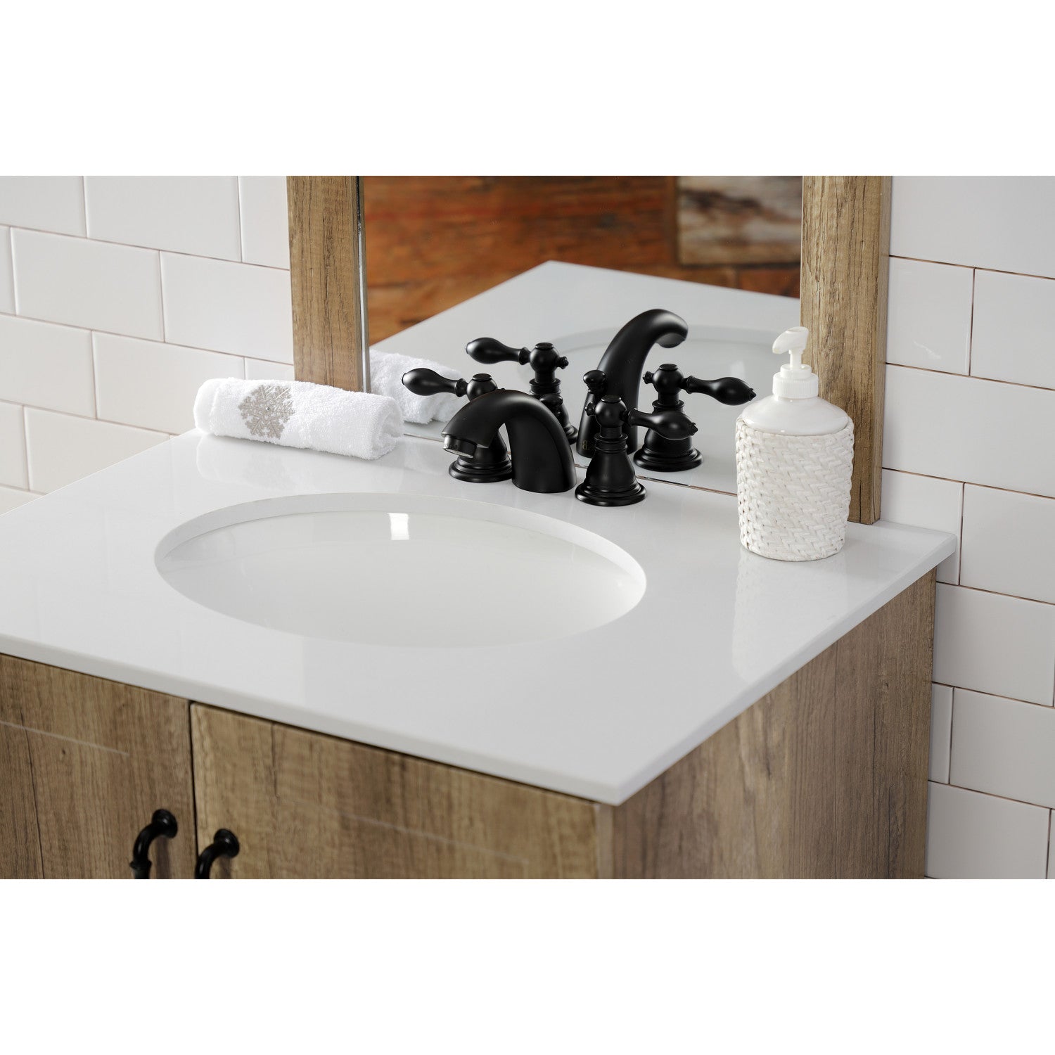 KB950ACL Matte Black Bathroom Faucet - 2 Handle Deck Mount Widespread Sink Faucet with Pop-Up Drain - Vintage Style for Bathroom & Powder Room Sink Upgrade