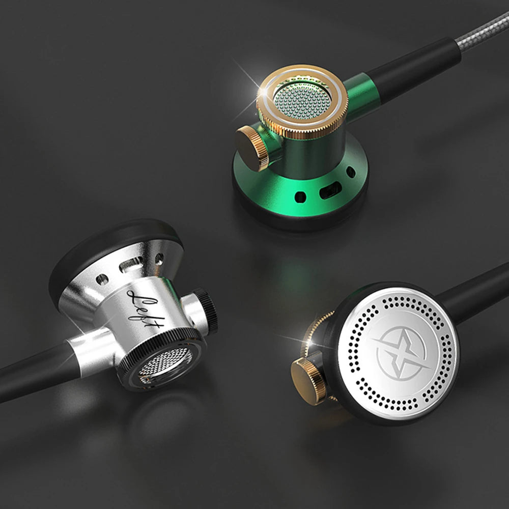 Premium Metal HiFi Flat Head Earphones with Microphone - Deep Bass Wired Headphones for Music, Gaming & Phone Calls - Perfect for Travel, Workout & Daily Commute