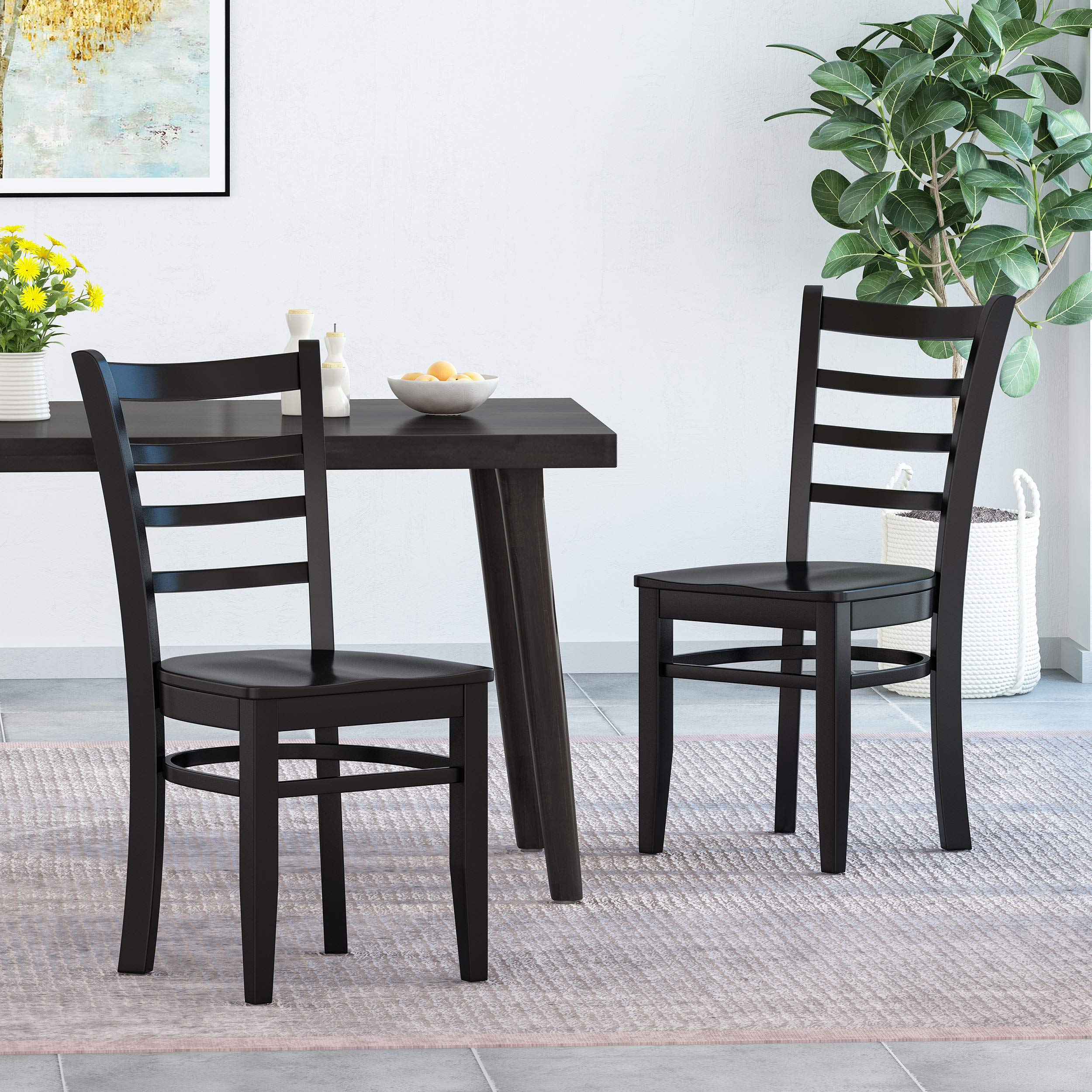 Christopher Knight Home Dining Chair - Matte Black Finish - Modern Kitchen & Dining Room Furniture for Home & Restaurant Use