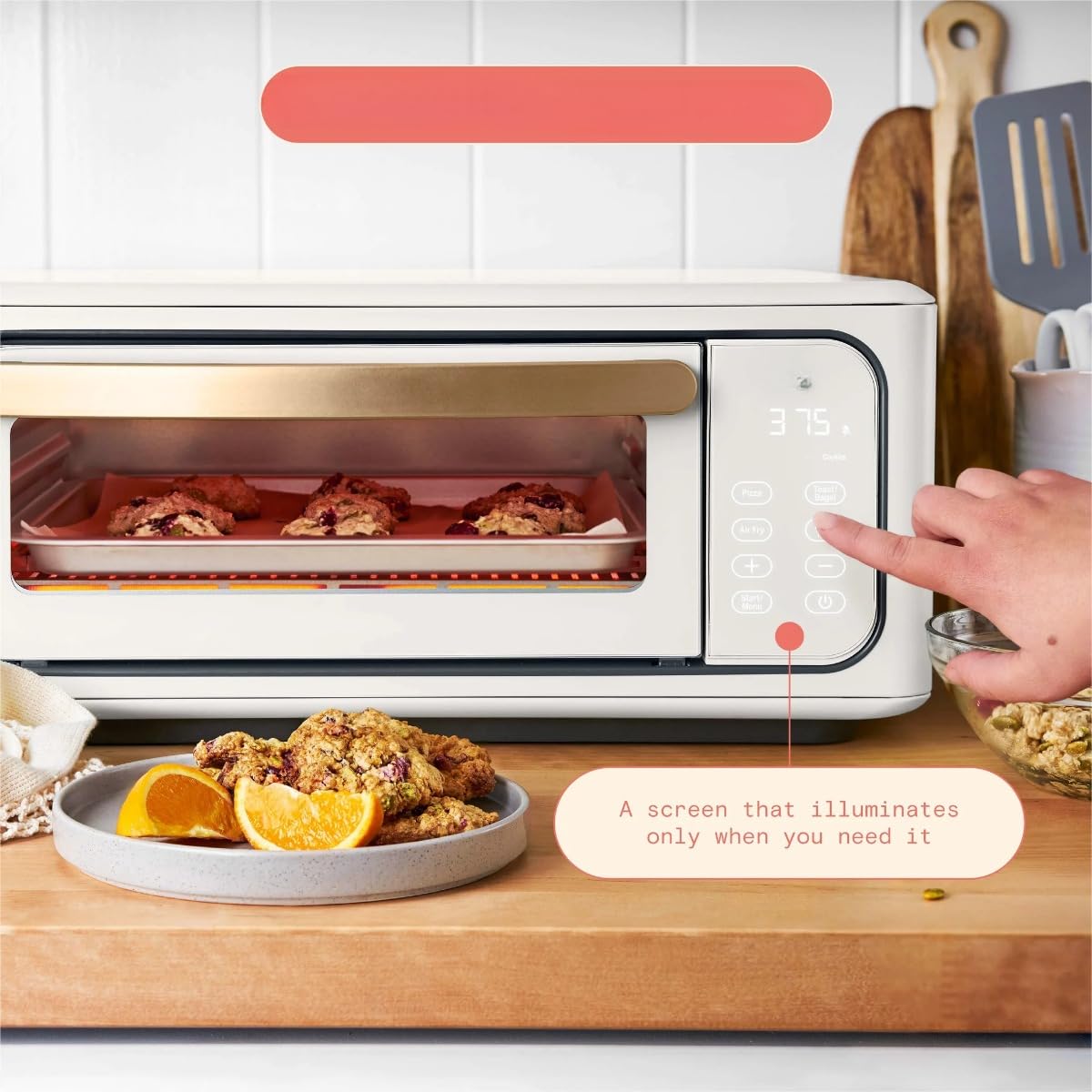 Drew Barrymore 1800W 9-Slice Infrared Air Fryer Toaster Oven in White - Perfect for Healthy Cooking, Baking, and Family Meals