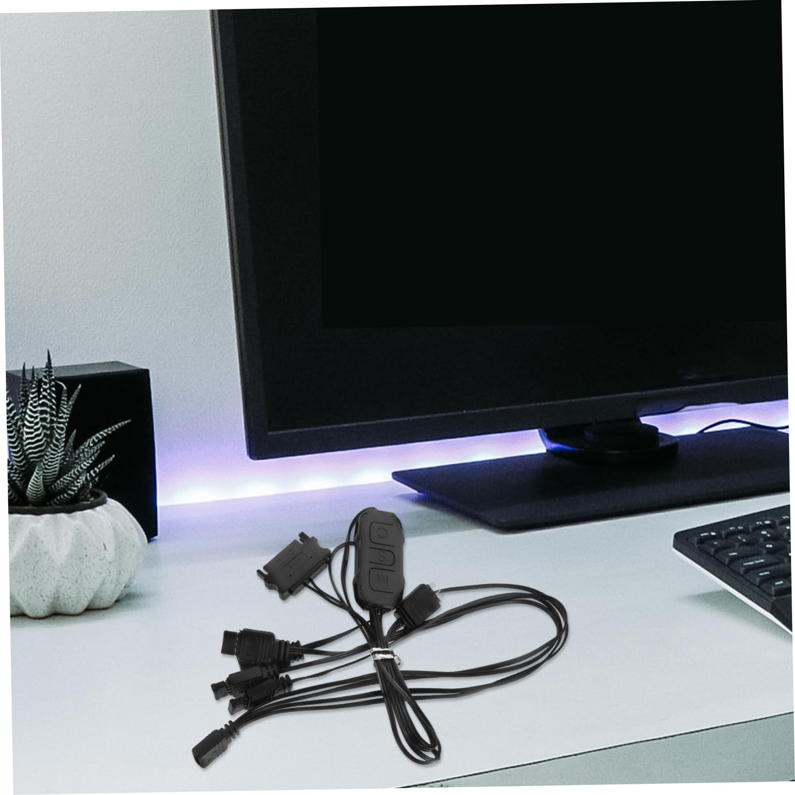 FELTECHELECTR RGB LED Controller Set with Adapter - PC LED Strip Light Remote Control, LED Lighting Management System for Custom RGB Effects (Perfect for Gaming PC Setup, Home Theater Lighting, and Room Ambiance)