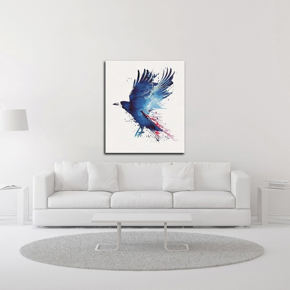 Bloody Crow by Robert Farkas - Premium Canvas Art Print Ready to Hang | Gothic Home Decor, Office Wall Art & Unique Gift Idea
