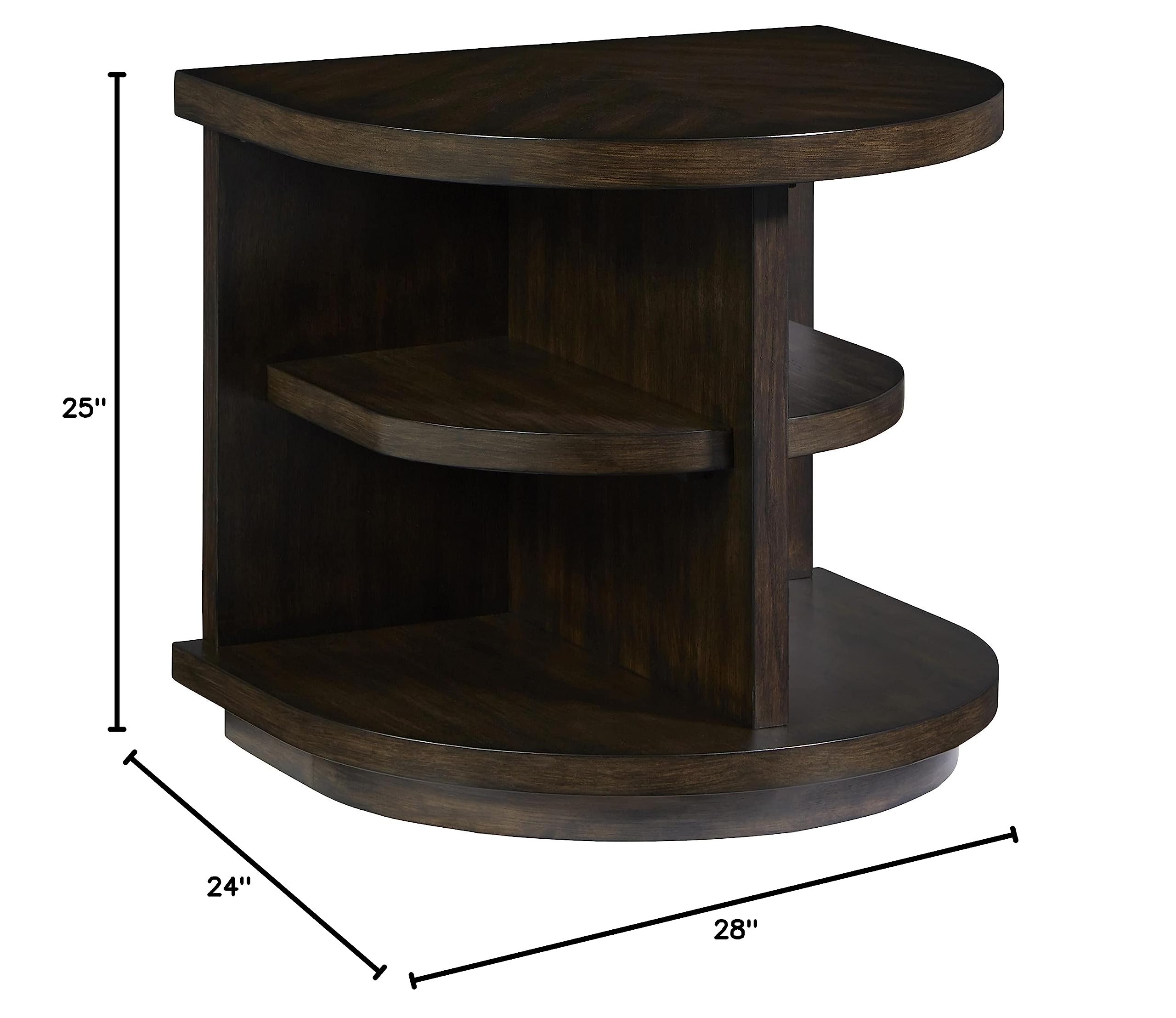 Progressive Augustine End Table in Sepia Brown - Small Side Table for Living Room, Bedroom, or Office - Perfect for Lamps, Books & Decor
