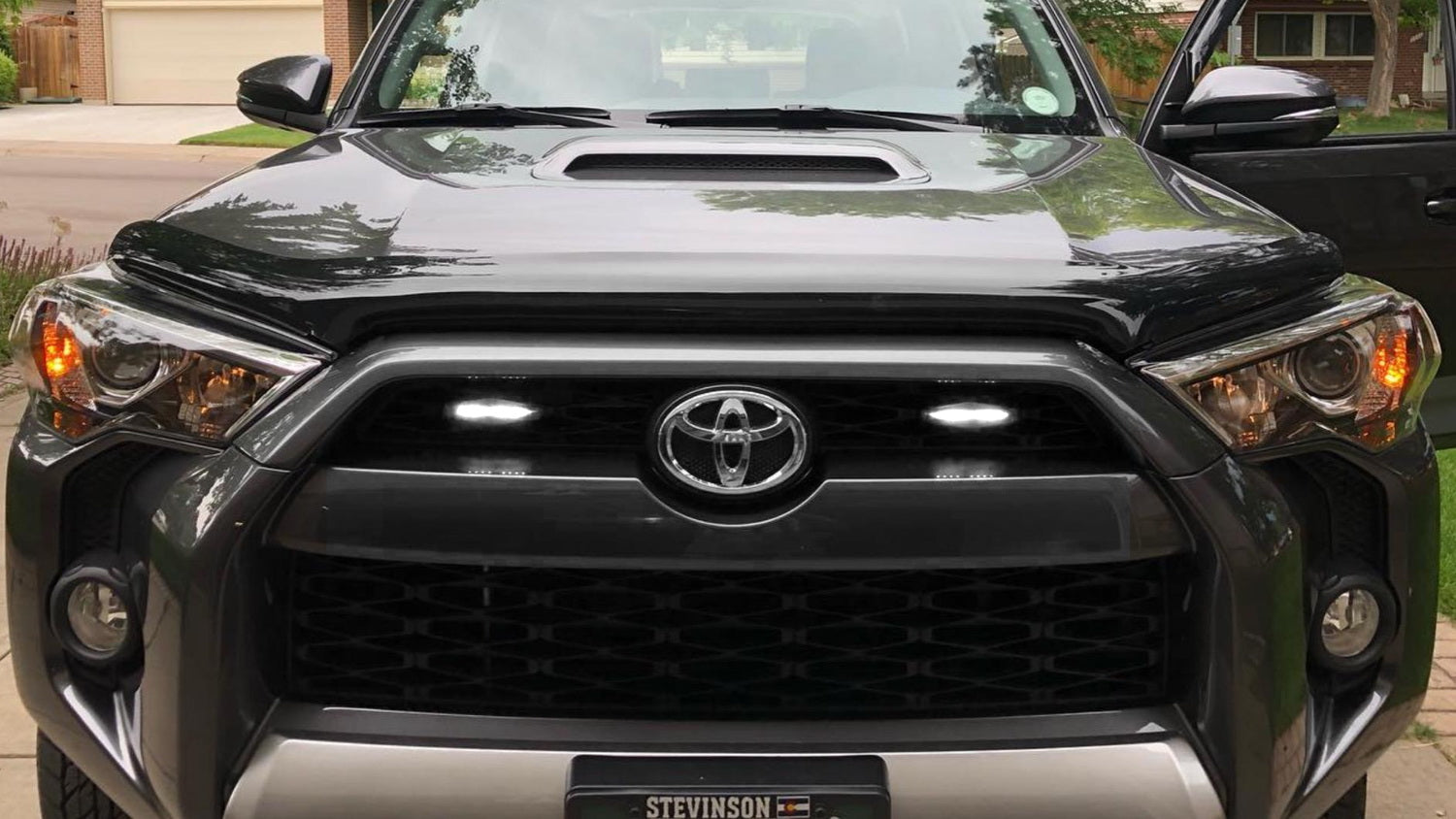 3pc Smoked Lens White LED Front Grille Light Kit for 2014-2023 Toyota 4Runner - Off-Road Lighting Upgrade for Night Driving & Adventure