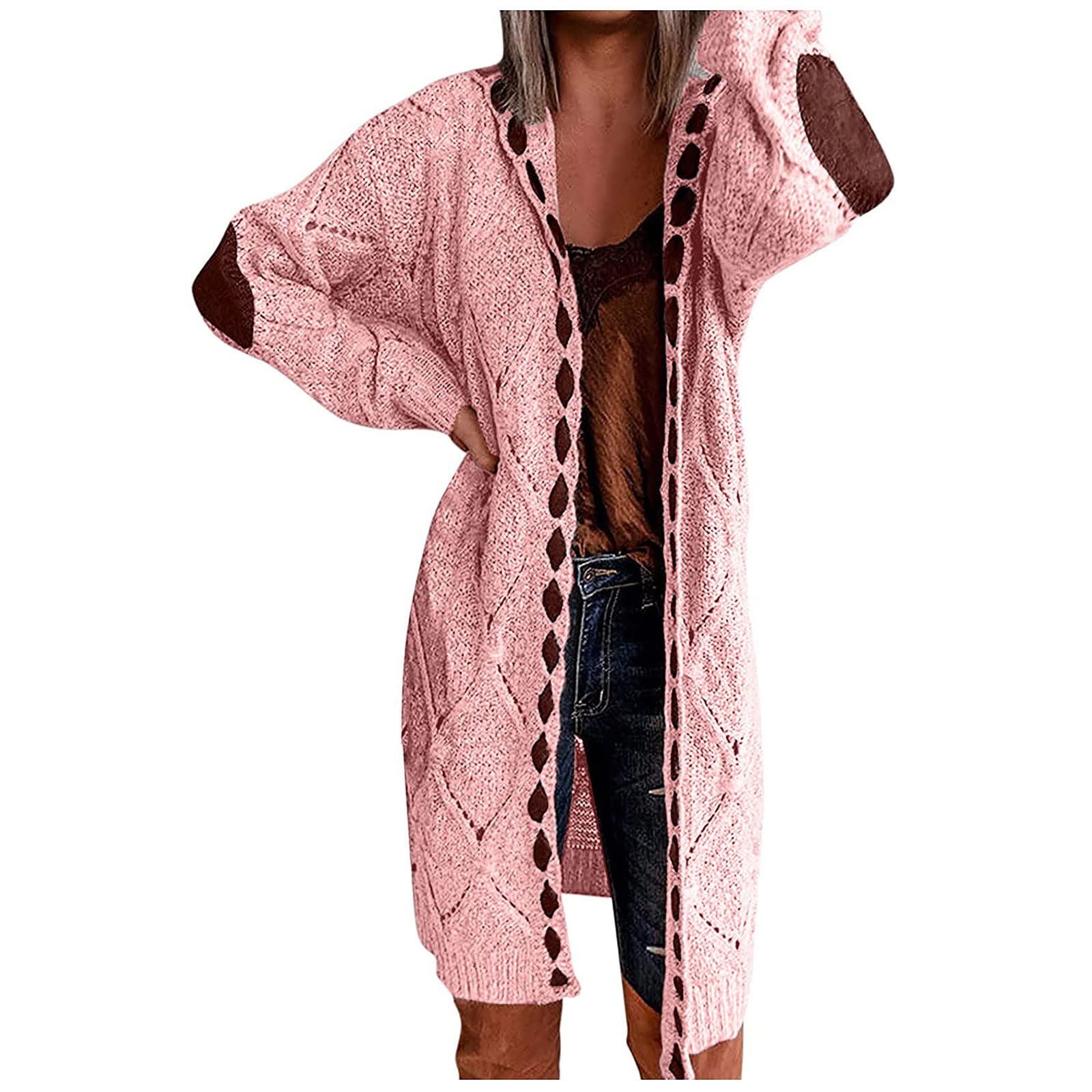 Elegant Long Sleeve Lightweight Open Front Knit Cardigan for Women - Perfect for Office Wear, Casual Outfits & Layering in Fall/Winter