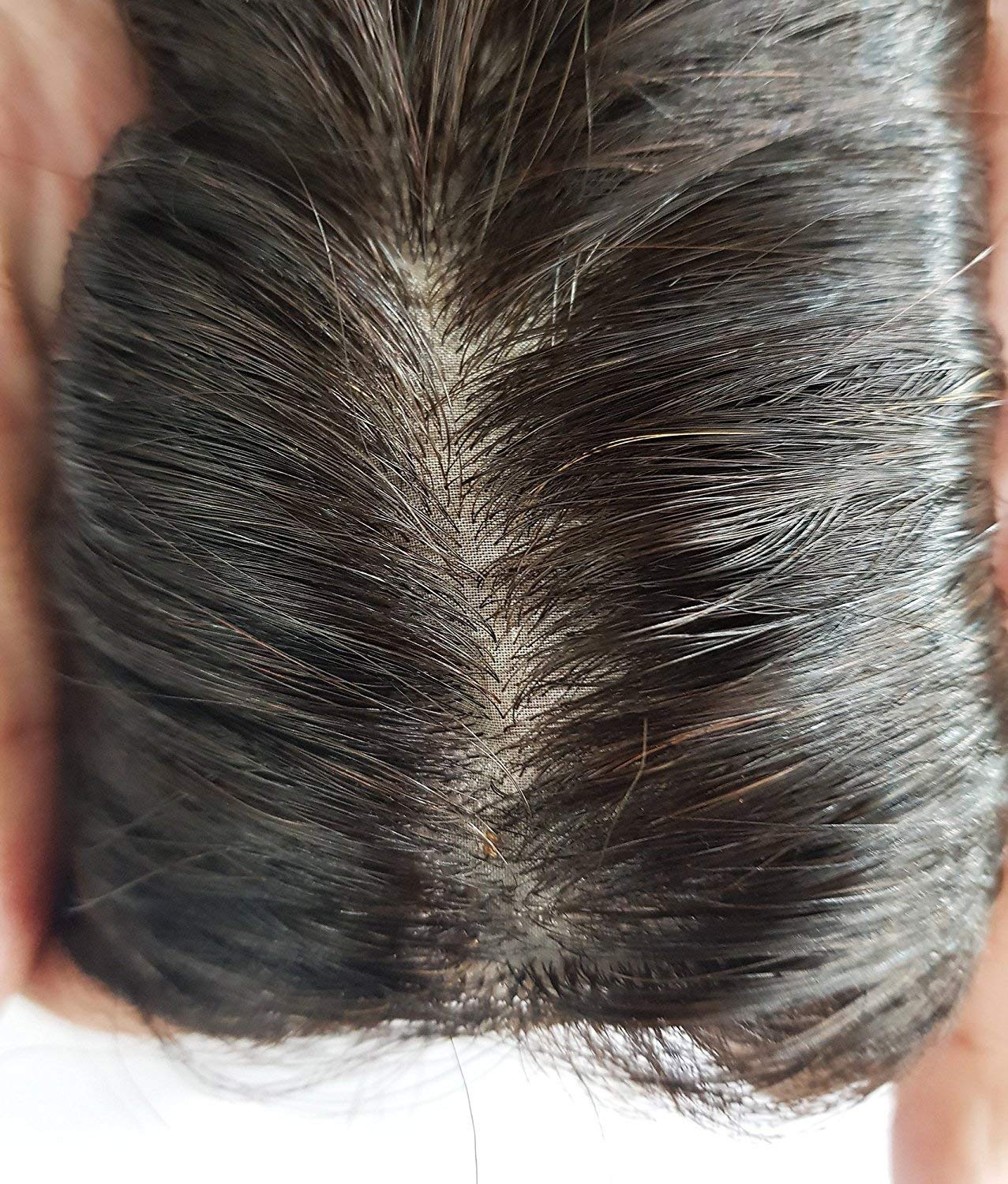 Premium 16-Inch Black Hair Toppers for Thinning Hair – 60g Natural Human Hair Replacement – Perfect for Daily Wear, Styling & Confidence Boost