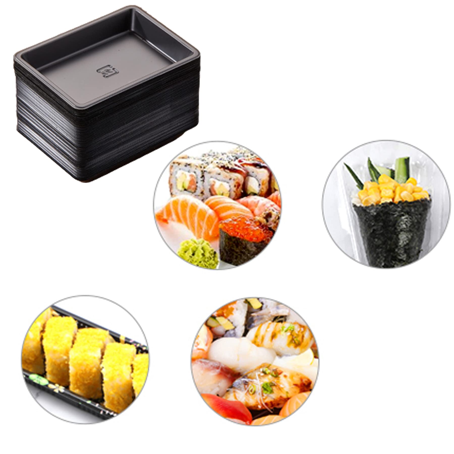 100 Pack Black Rectangle Sauce Dishes - Mini Disposable Dipping Plates for Dessert, Soup, Soy Sauce & Seasoning | Perfect for Home, Restaurants & Party Appetizers (MG20220326) | Ideal for Sushi, Dumplings, Salad Dressing & Snack Serving