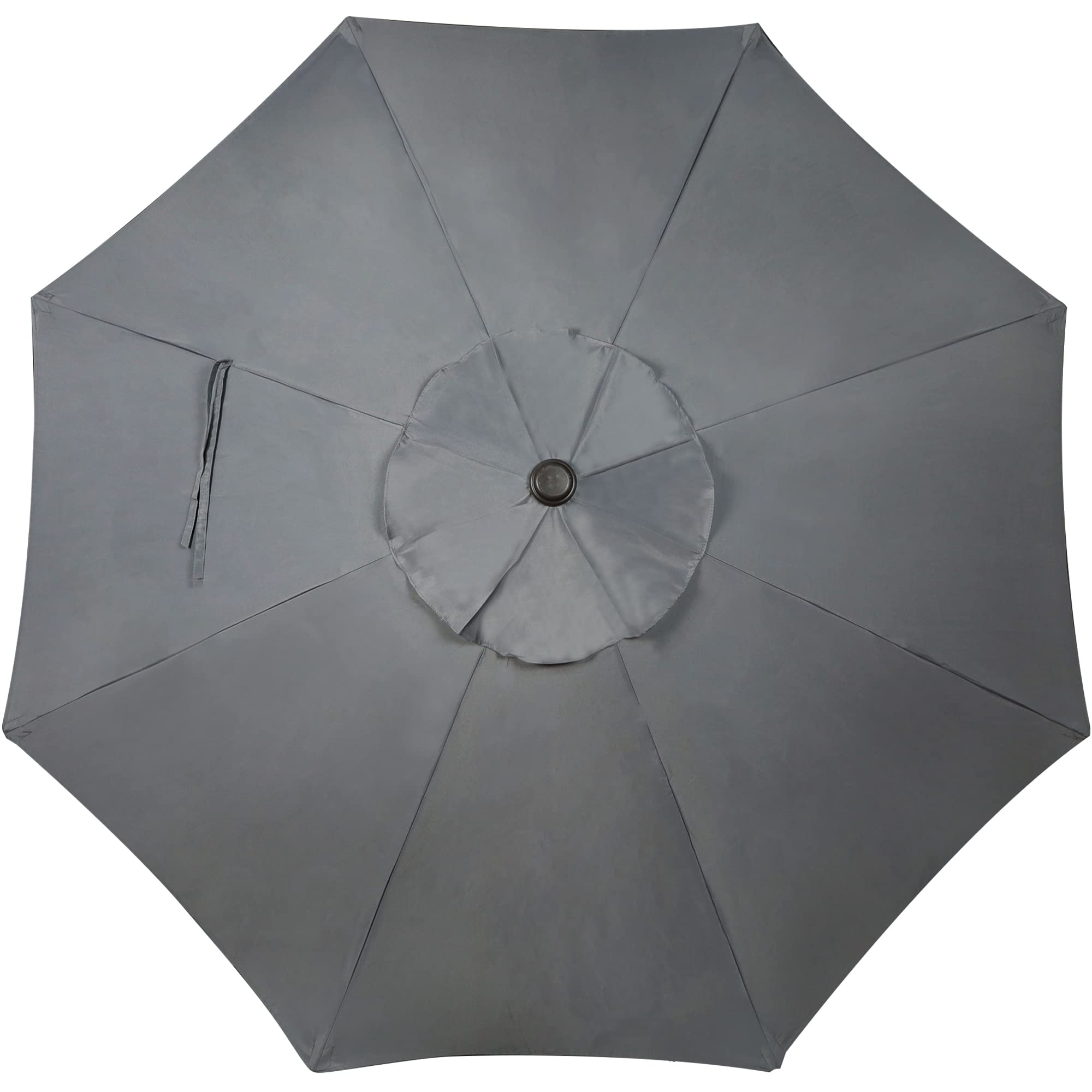 Blissun 9' Outdoor Patio Umbrella with 8 Sturdy Ribs - Push Button Tilt & Crank - Waterproof Sun Shade for Garden, Poolside, Backyard, Restaurant (Beige)