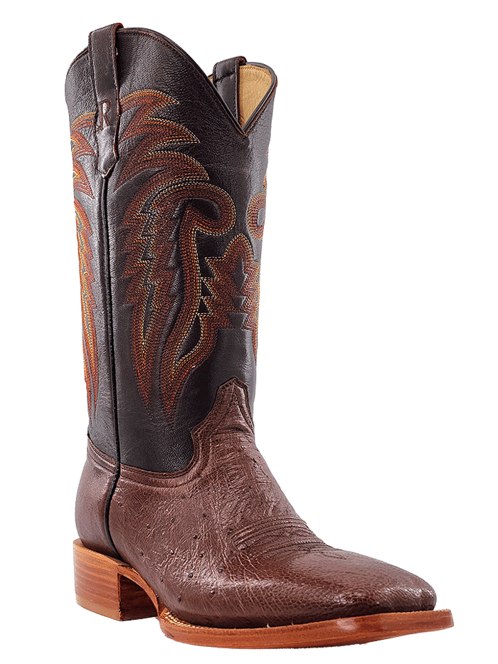 R.Watson RW5001 Men's Smooth Ostrich Western Boots in Chocolate Tobacco - Perfect for Cowboy Rides, Country Music Festivals & Western Fashion