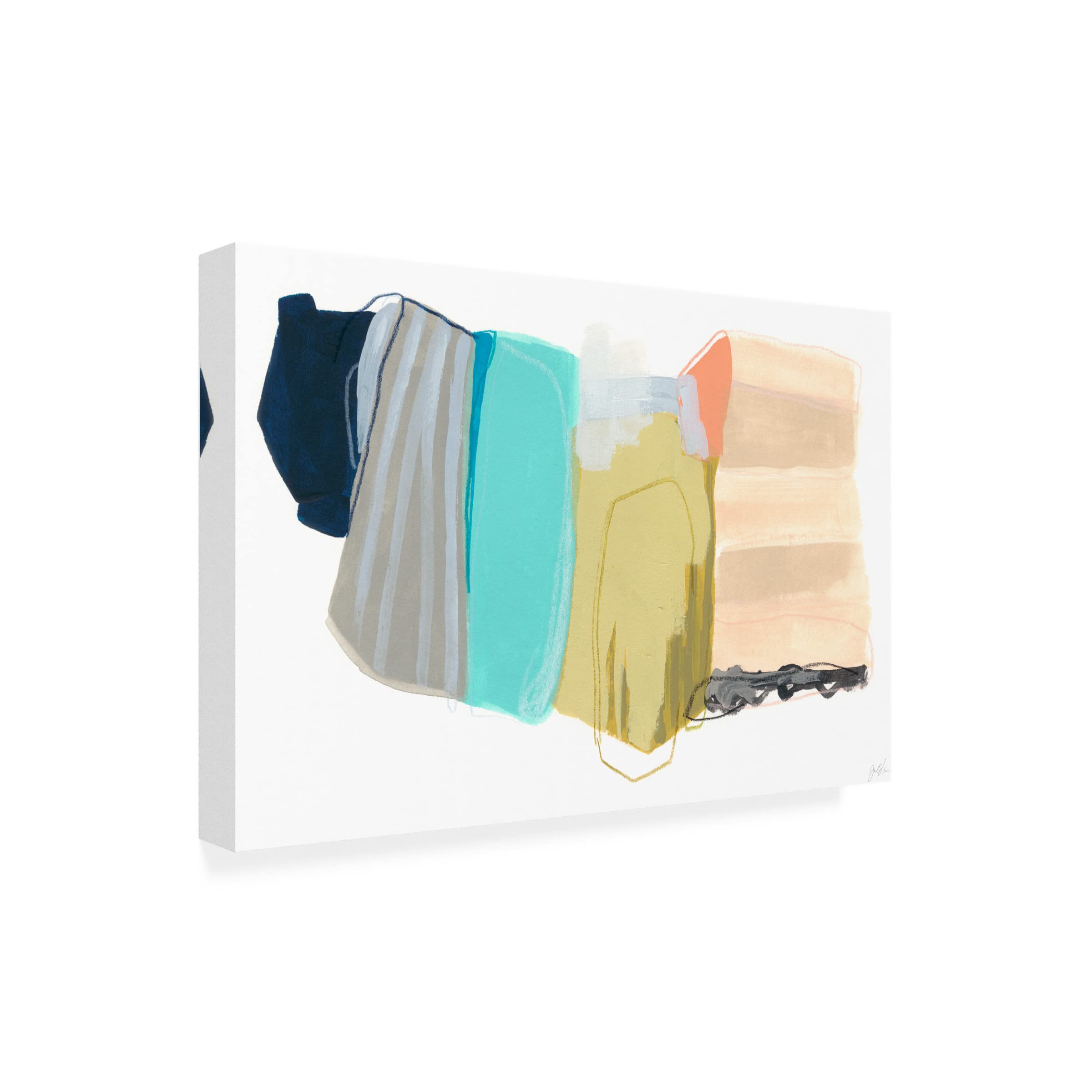 Trademark Fine Art 'Accordion Fold II' Abstract Canvas Wall Art by June Erica Vess - Modern Home Decor for Living Room, Bedroom & Office