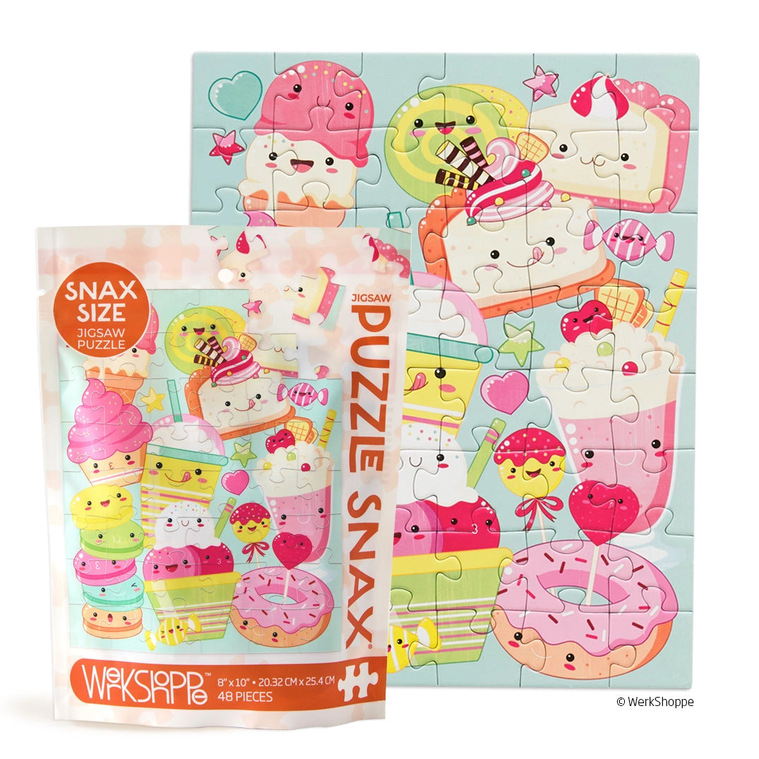 Yummy Yummy 48-Piece Puzzle Snacks - Fun & Educational Snack Puzzles for Kids - Perfect for Birthday Parties, Classroom Activities & Family Game Nights