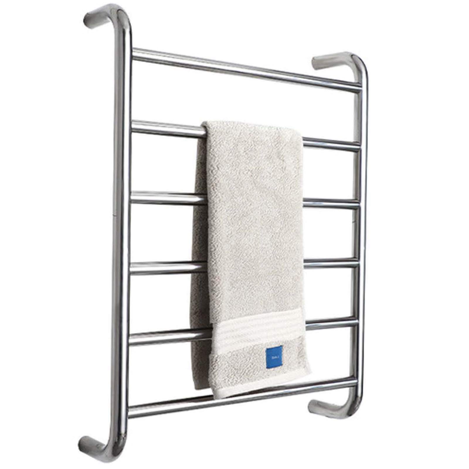 Stainless Steel Electric Heated Towel Rail - 6-Bar Wall-Mounted Waterproof Towel Warmer for Bathroom (26x20 Inch, Plug-In) | Fast Heating, Energy Efficient | Perfect for Spa, Luxury Hotels & Cozy Home Bathrooms