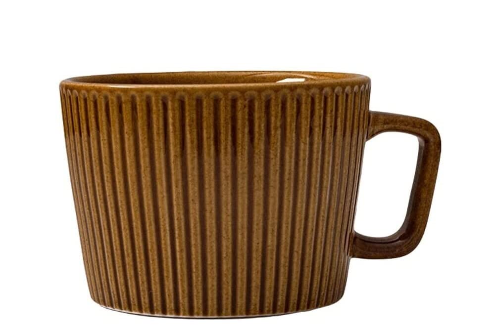 Vertical Striped Ceramic Coffee Mug - 250ML Reusable Tea Cup for Hot & Cold Drinks - Perfect for Home, Office, Travel & Gifts (One Color)