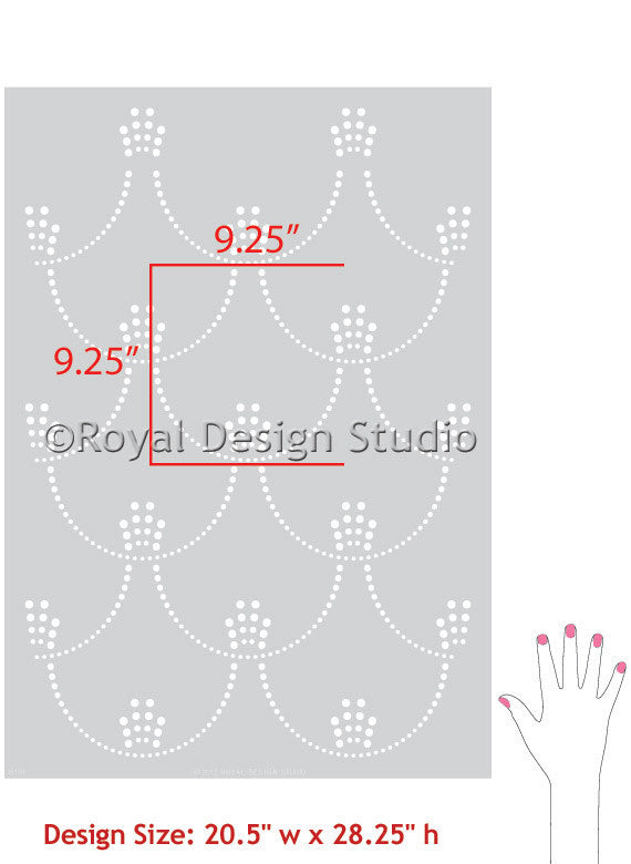 Deco Pearls Damask Wall Stencil - Reusable DIY Painting Template for Home Decor, Accent Walls, and Furniture Makeover | Perfect for Bedrooms, Living Rooms, and Craft Projects