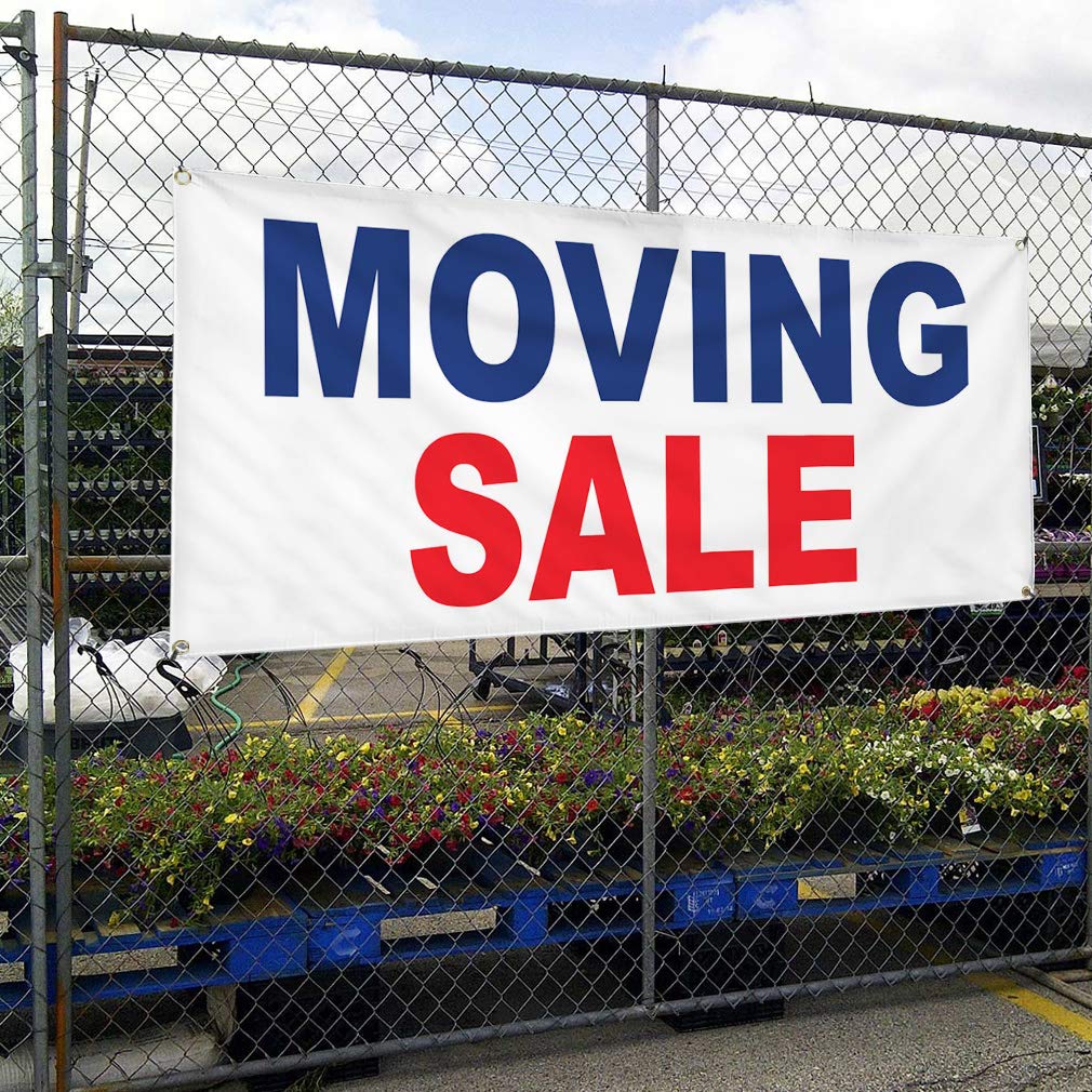 Custom Vinyl Banners 48x96 Inches - Heavy Duty Weatherproof Outdoor Signs with 8 Rustproof Grommets for Moving Sales, Business Advertising & Yard Events (Multiple Sizes Available in Blue/Red) - Perfect for Grand Openings, Construction Sites & Sports Events