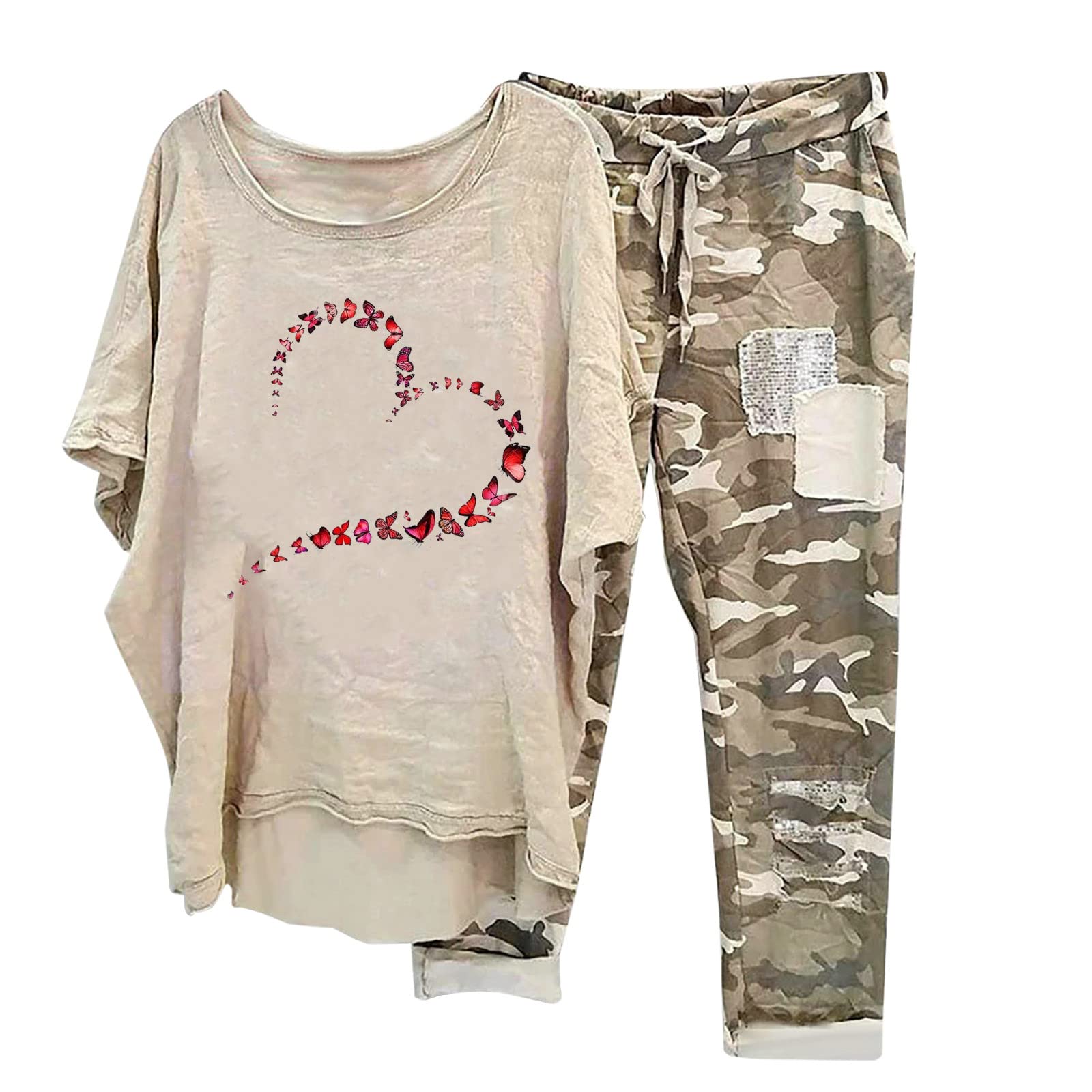 Women's 2-Piece Comfy Lounge Set - Soft Matching Sweatsuit for Vacation, Couple Pajamas & Plus Size Outfits | Perfect for Relaxing at Home, Travel & Casual Wear
