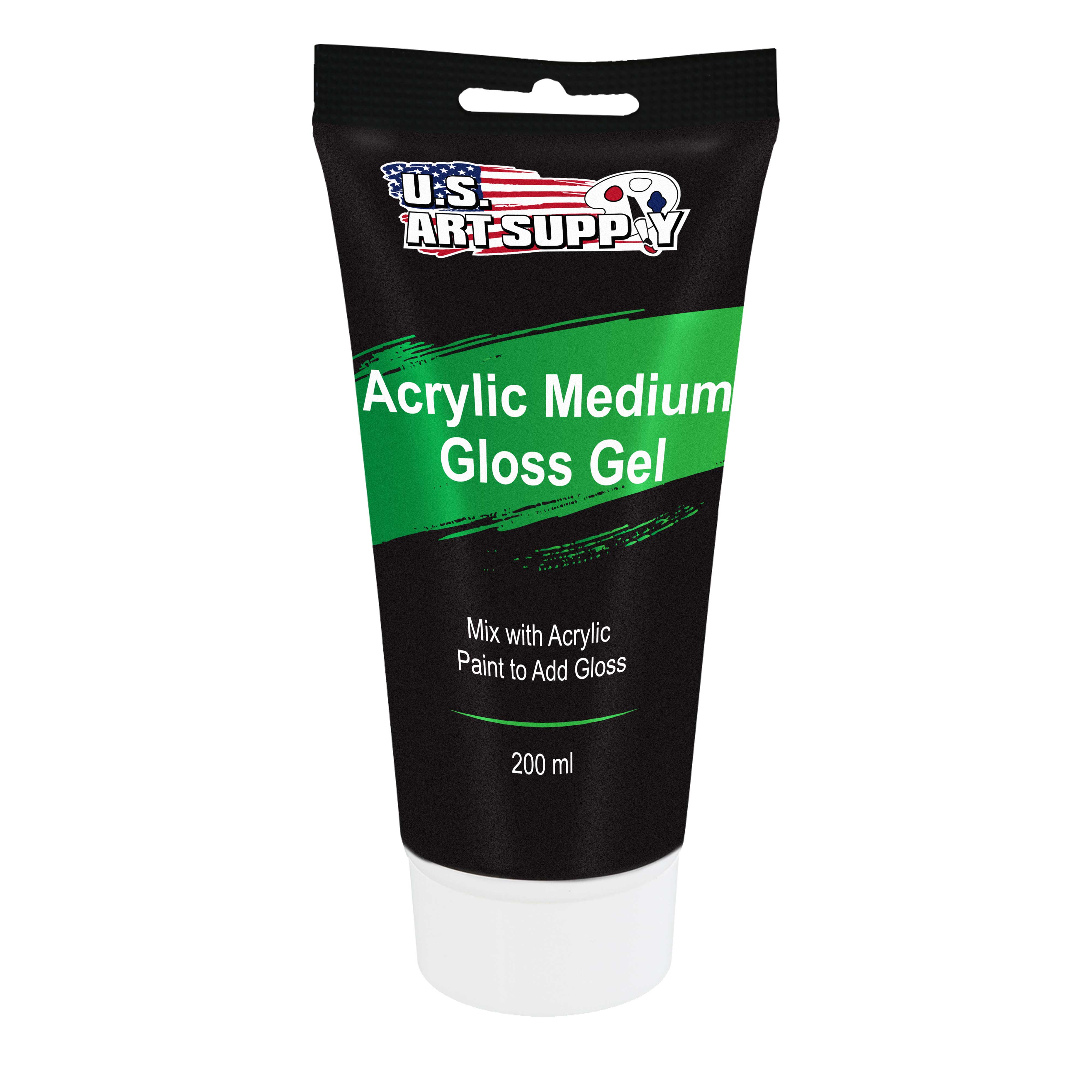 Clear Acrylic Medium Gloss Gel - 200ml (6.7 oz) Tube - Enhances Gloss, Viscosity & Transparency for Acrylic Paints - Perfect for Artists, DIY Crafts & Professional Painting Projects