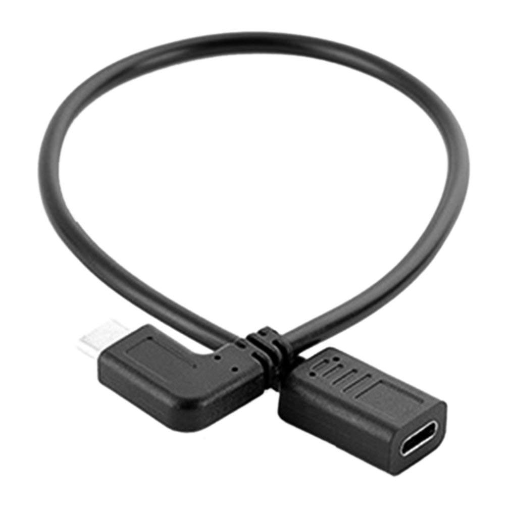 0.3M Reversible USB-C 3.1 Extension Cable - 90 Degree Right Angle Male to Female Adapter Cord - Fast Data Transfer & Charging for Smartphones, Laptops & Tablets - Perfect for Tight Spaces & Travel (Black)