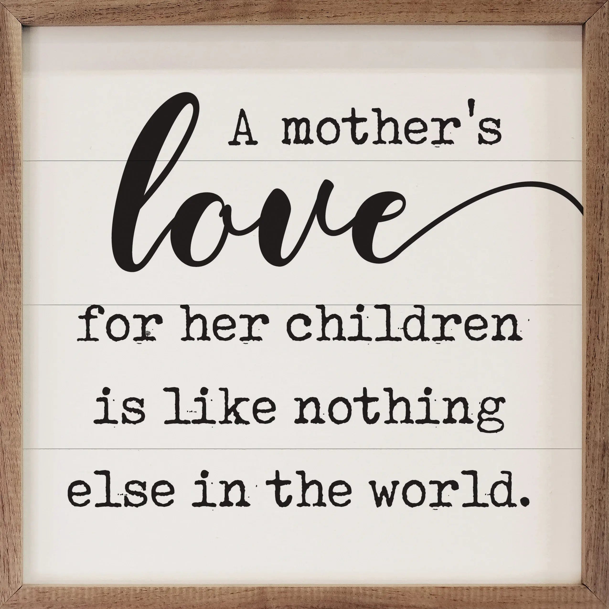 Heartwarming Mother and Child Wood Framed Wall Art - Perfect for Nursery, Living Room & Bedroom Decor