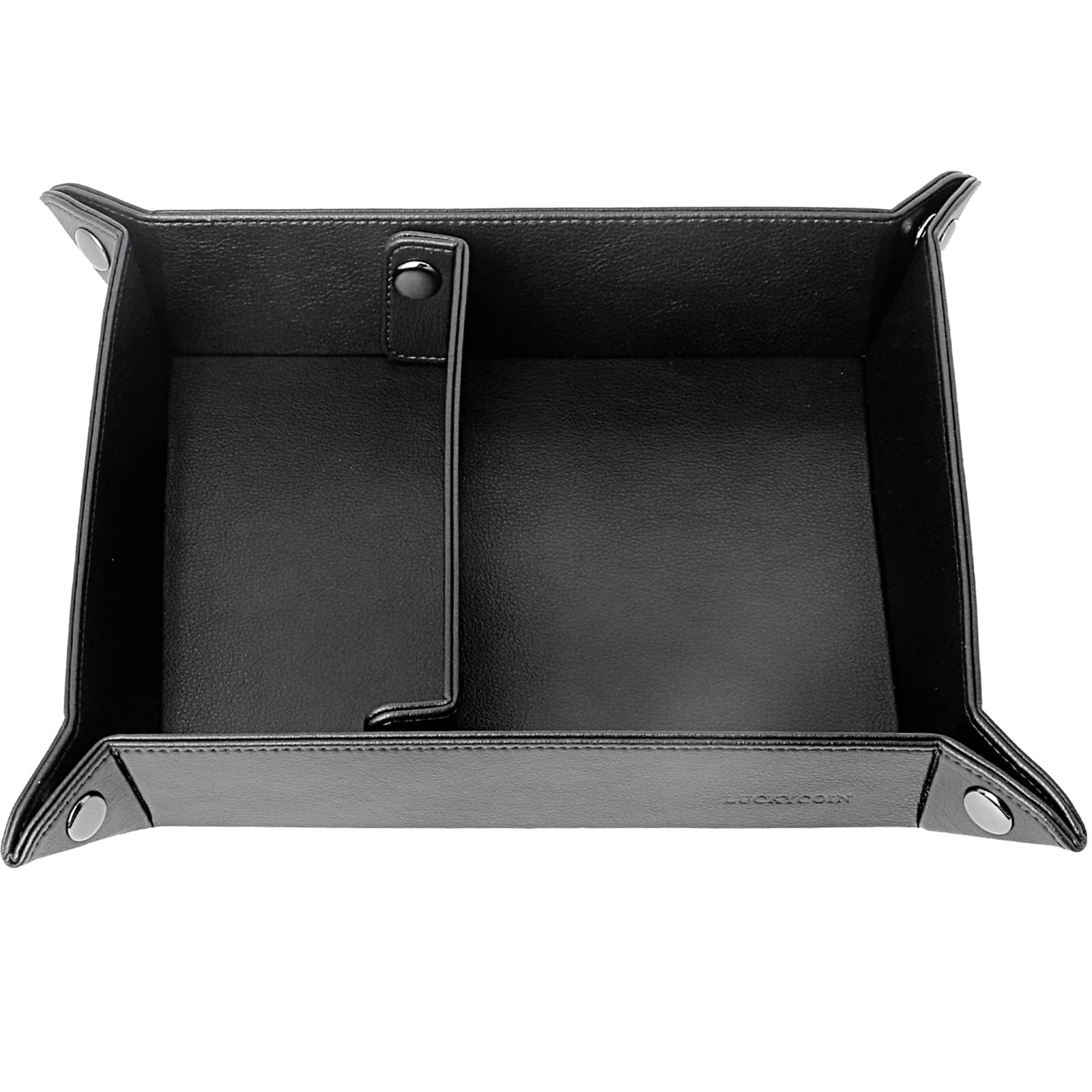 Premium Vegan Leather Valet Tray - Multi-Purpose Storage Organizer for Keys, Wallet, Jewelry & Eyeglasses | Nightstand, Vanity & EDC Catchall Tray for Men & Women | Perfect for Home, Office & Travel Organization
