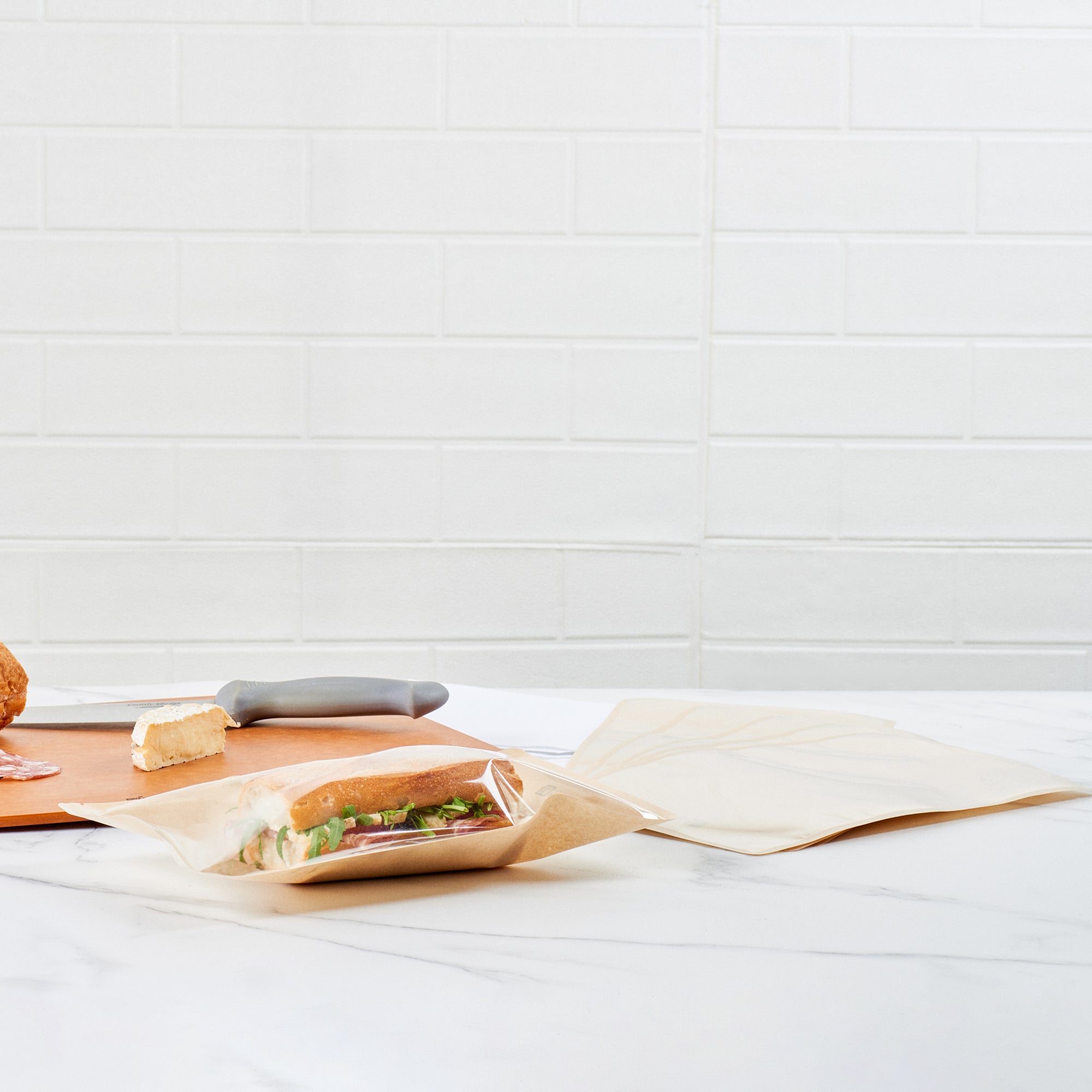 Eco-Friendly Kraft Plastic Sandwich Bags - Large Heat Sealable Food Storage (11.5