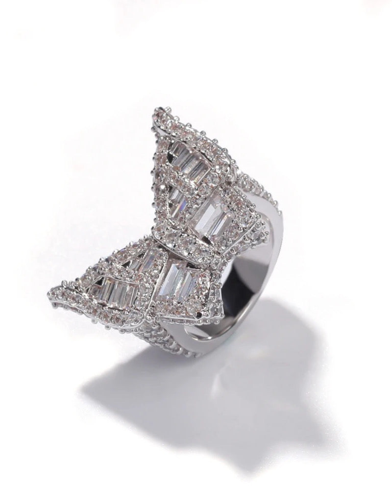 Butterfly Baguette Ring - Elegant Vintage-Inspired Jewelry for Women | Perfect for Weddings, Anniversaries & Special Occasions