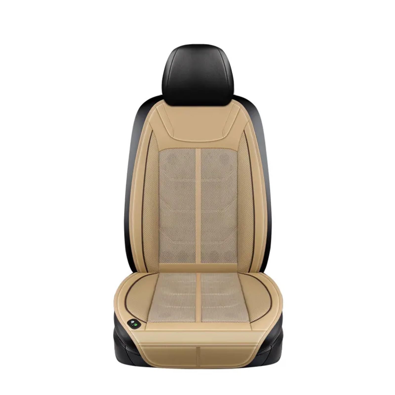 12V Auto Start Stop Car Air Conditioner Ventilation Seat Cushion - Summer Cooling & Winter Heating Massage Car Seat Cover with Suction Blower (Beige) - Perfect for Long Drives, Road Trips & Commuting