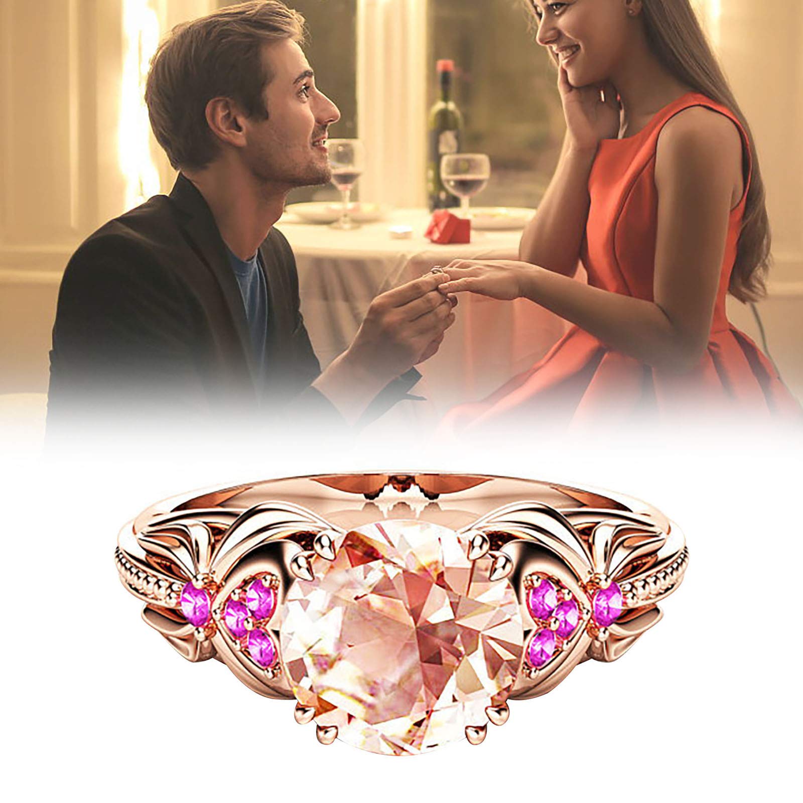 Exquisite MLKJXD Women's Rings - Elegant Engagement & Wedding Jewelry, Commemorative Gift for Valentine's Day, Birthday, Anniversary - Perfect for Brides, Girlfriends & Special Occasions (7-Piece Set)