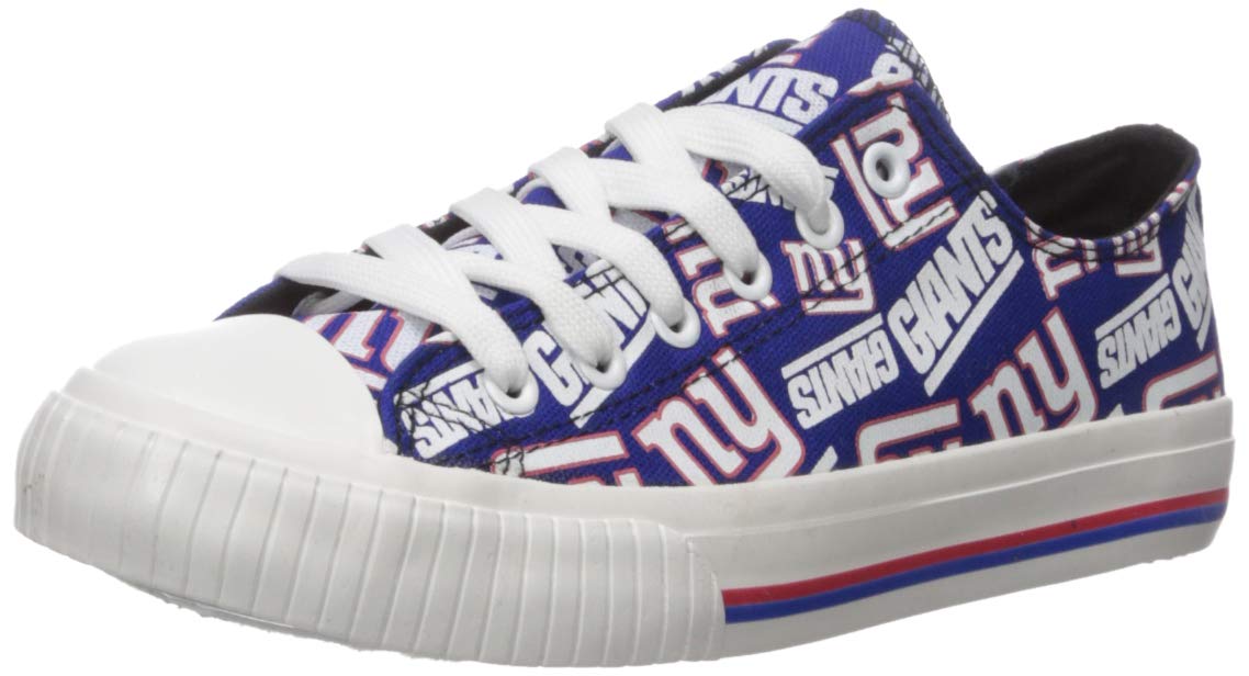 FOCO Women's NFL New York Giants Low Top Canvas Shoes - Size 6 - Casual Sneakers for Fans, Game Day Outfits & Everyday Wear
