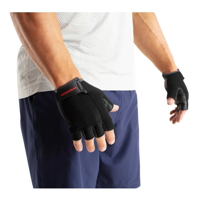 Weider Weightlifting Gloves for Men & Women - L/XL Size - Breathable & Padded Gym Gloves for Weight Training, CrossFit, Powerlifting & Workout Protection