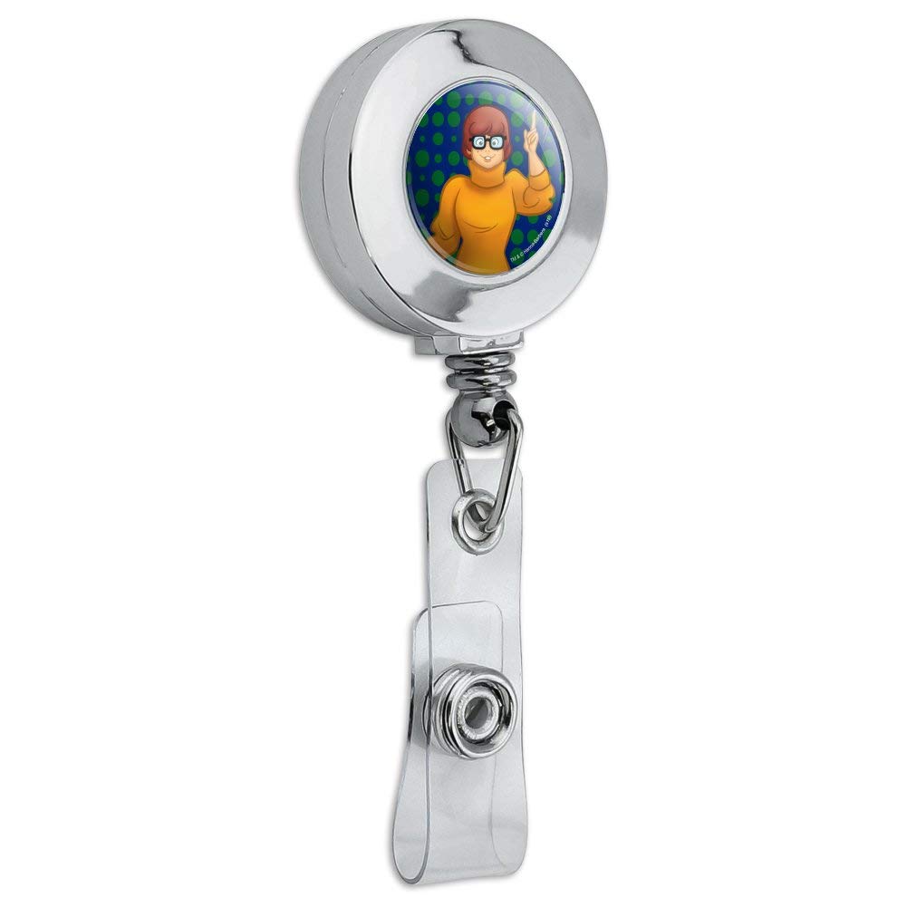 Scooby Doo Velma Character Retractable Badge Reel - Chrome ID Card Holder Clip for Work, School, and Convention Security Access