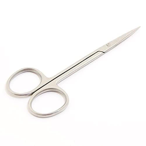 APOEM Stainless Steel Small Scissors for Eyebrow Grooming, Nose Hair, Beard, Facial & Bikini Trimming - Professional Manicure Pedicure Cuticle Scissors - Perfect for Home Salon & Travel Grooming Kit