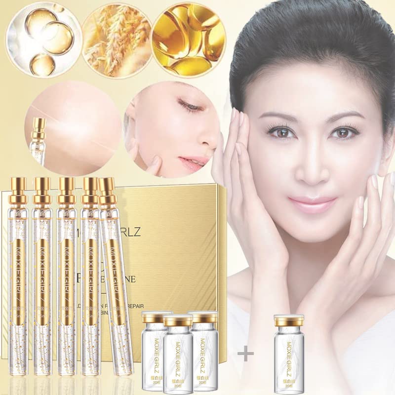 YZJSM Soluble Protein Thread & Nano Gold Essence Set - Korean Collagen Lifting Kit for Face Tightening, Wrinkle Reduction & Anti-Aging | Includes 4 Absorbable Threads + Collagen Serum | Perfect for At-Home Facial Treatments & Professional Skin Rejuvenation