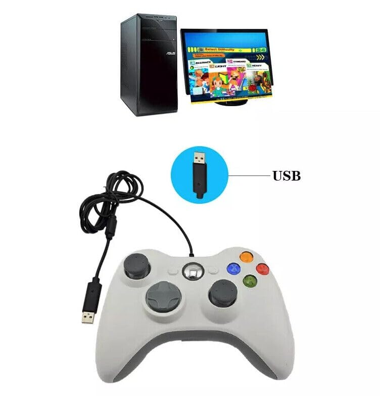 THE PERFECT PART PC Gaming Controller - Wired USB Gamepad with Dual Vibration, Audio Port & 8-Way D-Pad for Windows PC | Ideal for Steam, Fortnite, and Racing Games