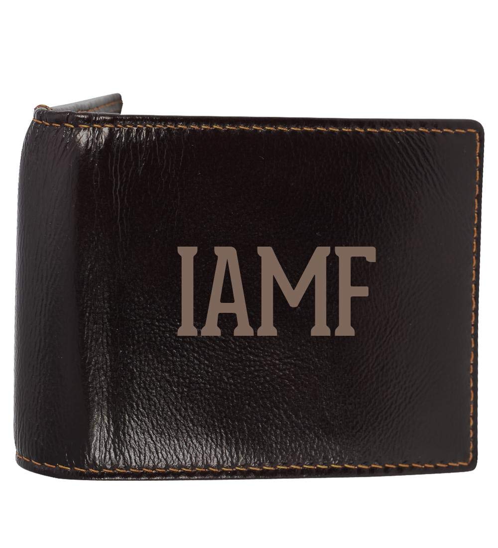 IAMF - Genuine Engraved Soft Cowhide Bifold Leather Wallet for Men - Slim RFID Blocking Credit Card Holder - Perfect Gift for Dad, Husband, Boyfriend (Business, Travel, Everyday Use)