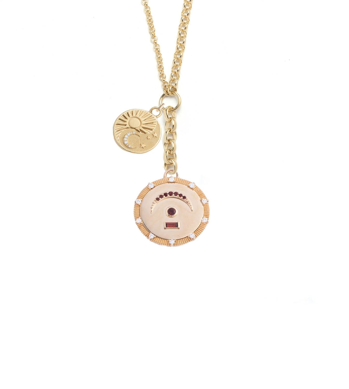 Pause & Balance: Medium Mixed Belcher Story Garnet Necklace - Elegant Jewelry for Women, Perfect for Parties, Weddings & Everyday Wear