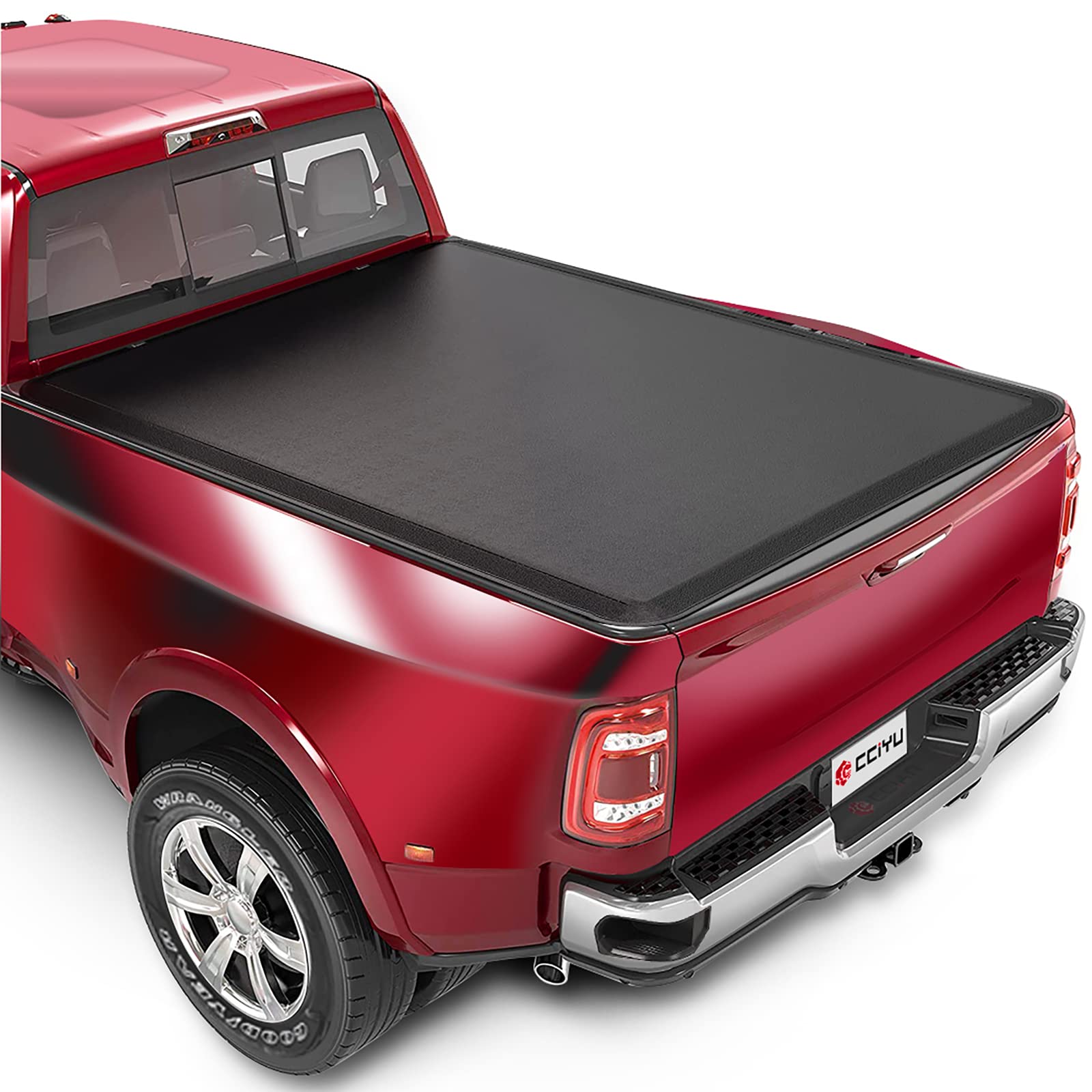 CCiyu Soft Folding Tonneau Cover for 2014-2020 Toyota Tundra 5.5FT Bed - Waterproof Truck Bed Cover Kit with Four-Fold Design | Perfect for Camping, Road Trips & Cargo Protection