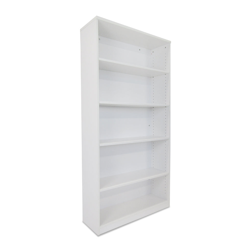 Mobel Sonic White 1800 Bookcase - Modern 6-Shelf Storage Bookcase for Home & Office - Perfect for Living Room, Bedroom, Study & Library Organization