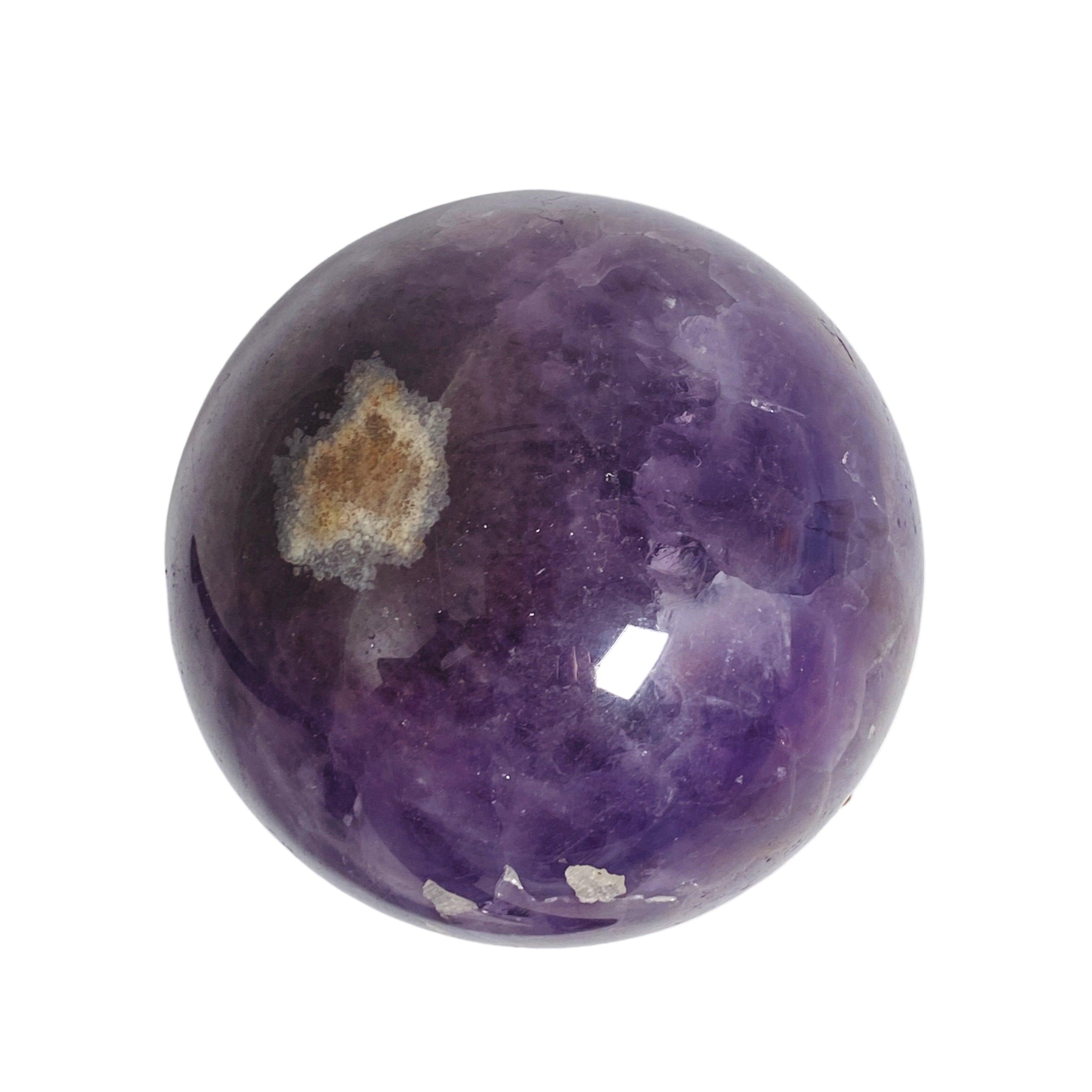 Natural Amethyst Agate Sphere - Healing Crystal for Meditation, Yoga & Home Decor - AMAS 02